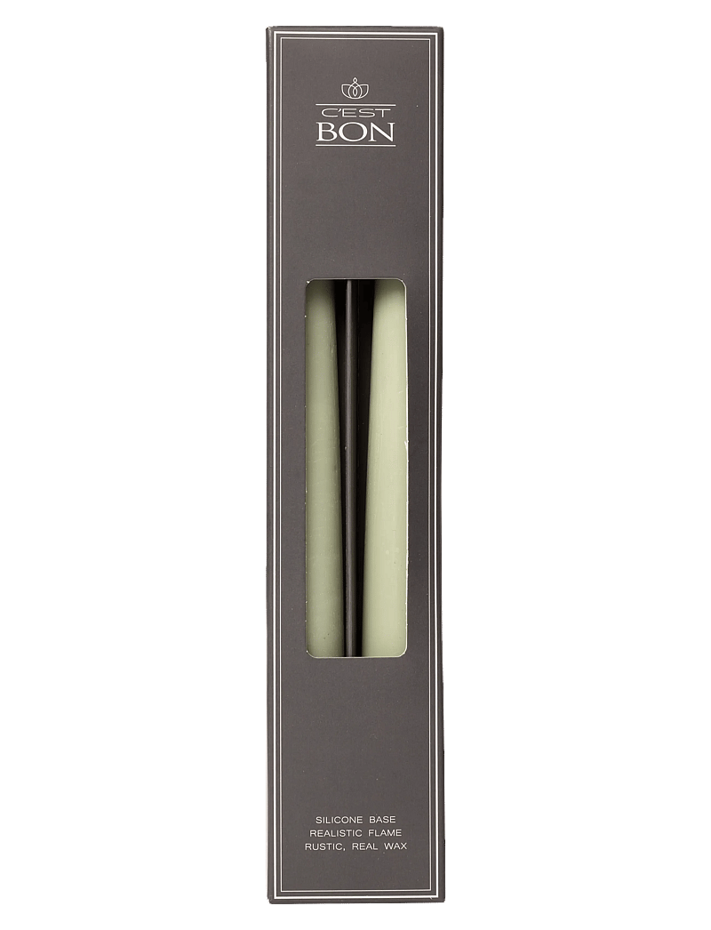 C'est Bon - Rustic finish LED taper candle 2-pack - die niedrigsten preise - verte - 2