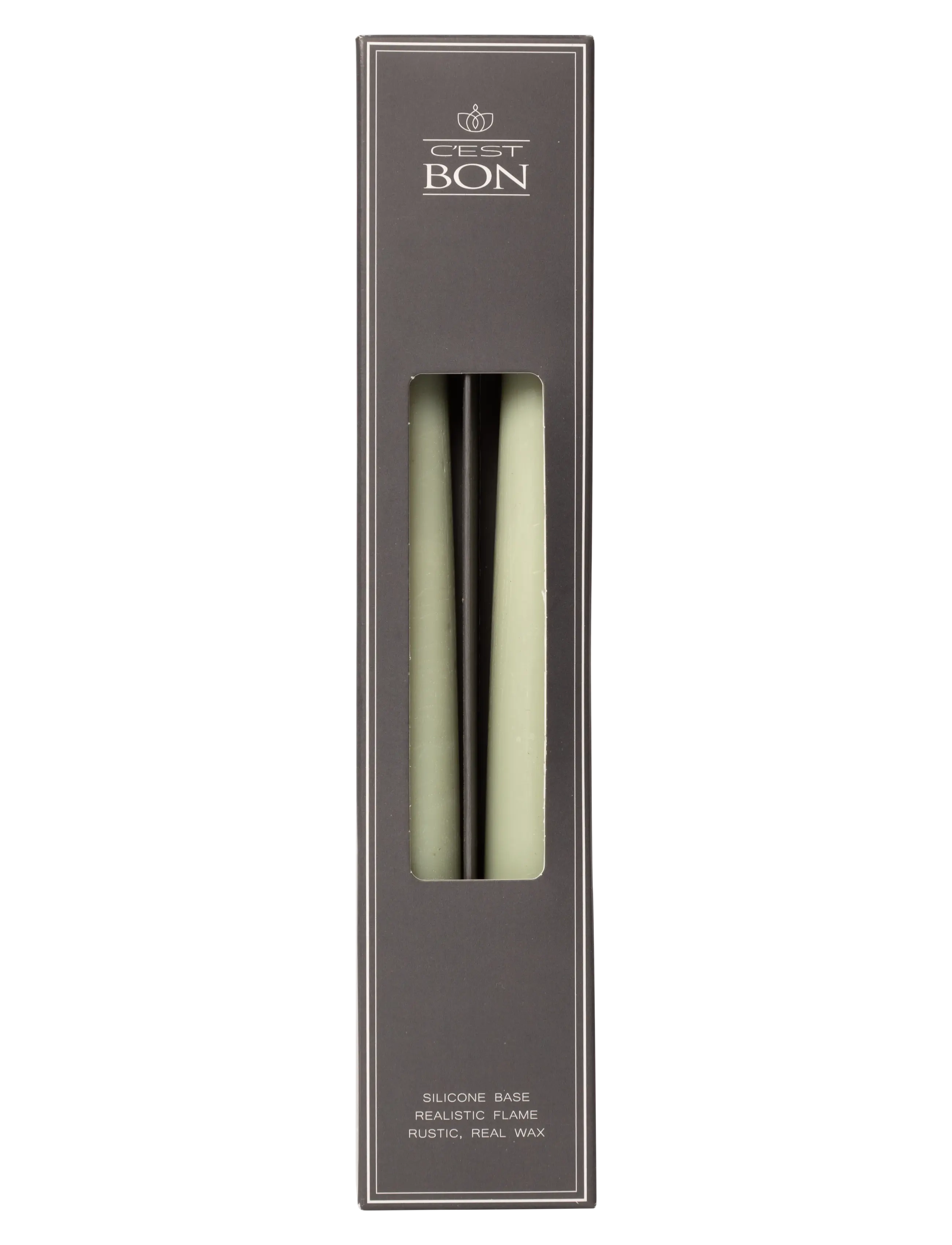 C'est Bon - Rustic finish LED taper candle 2-pack - die niedrigsten preise - verte - 2