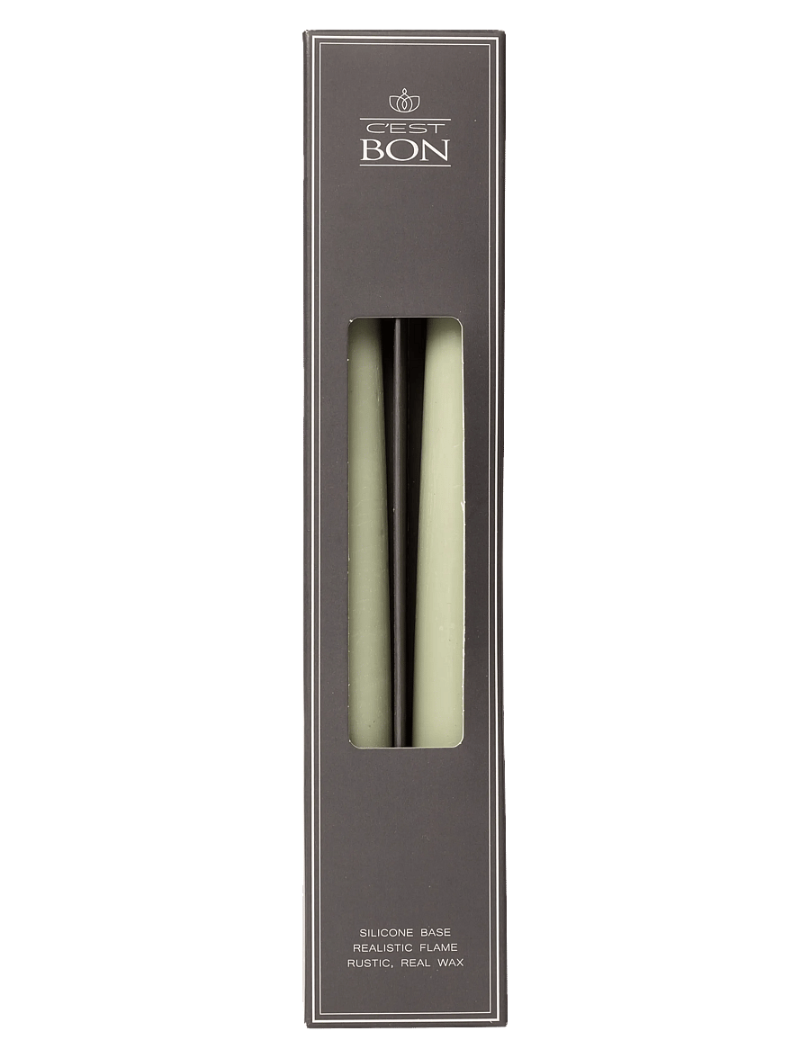 C'est Bon - Rustic finish LED taper candle 2-pack - die niedrigsten preise - verte - 2
