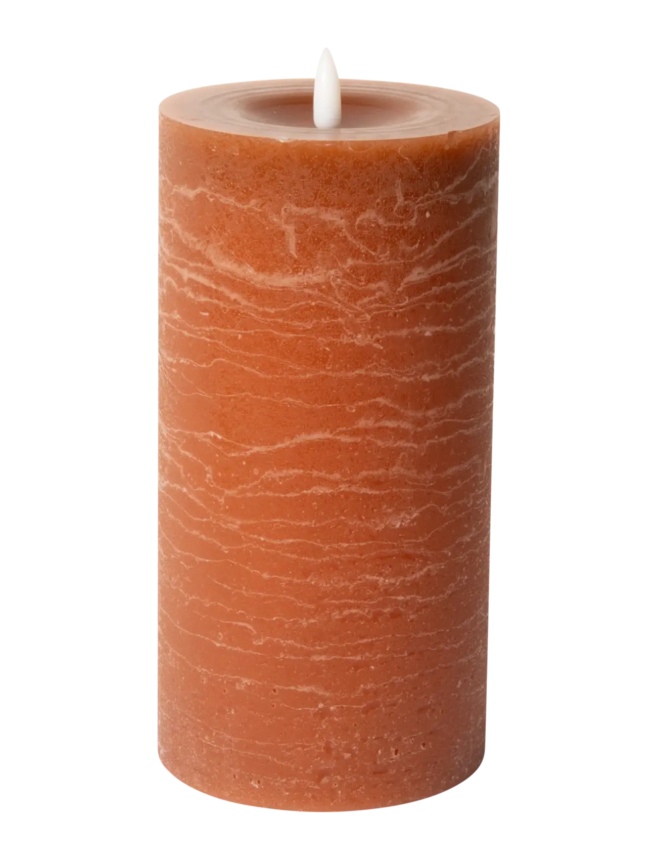 Rustic finish LED pillar candle - GOLDEN BROWN