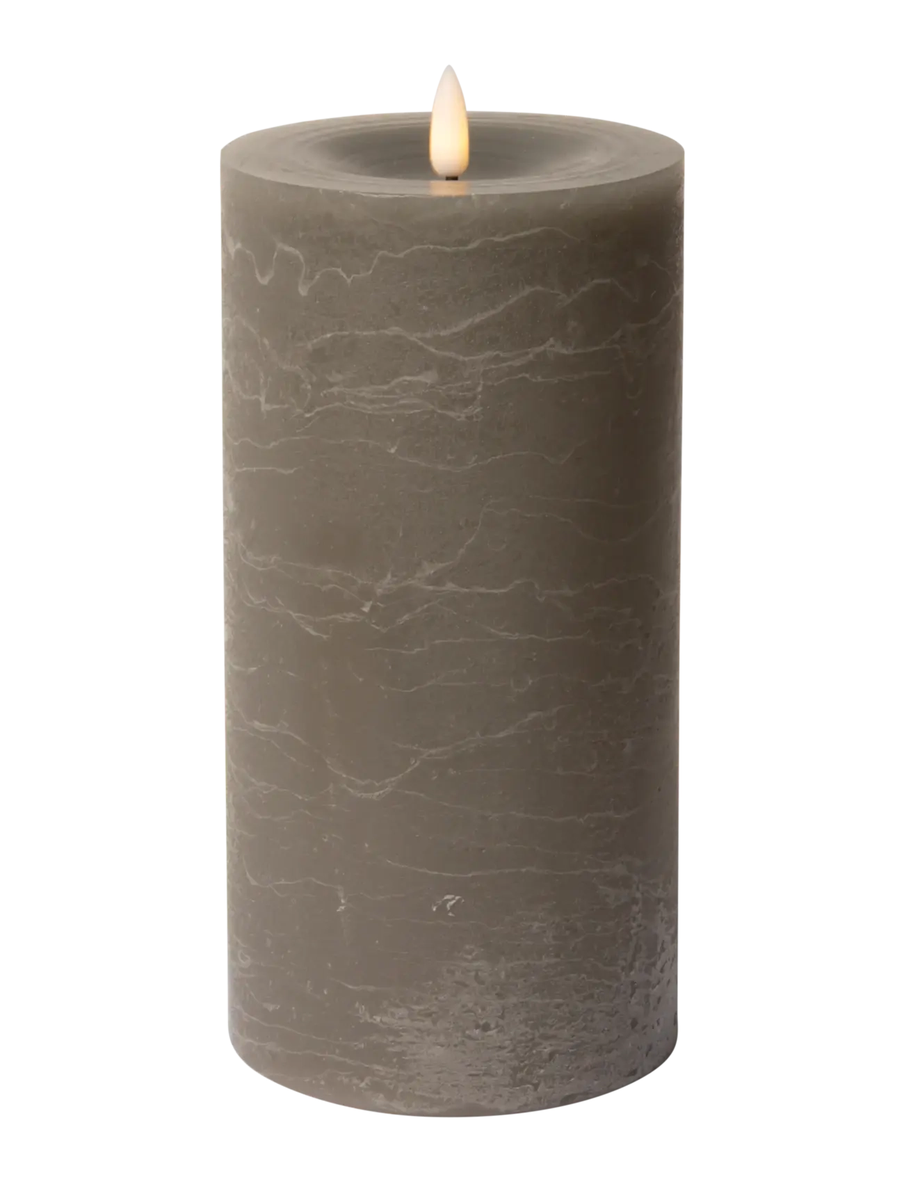 C'est Bon Rustic Finish Led Pillar Candle, H20 cm, Candles, Grau - Homeware