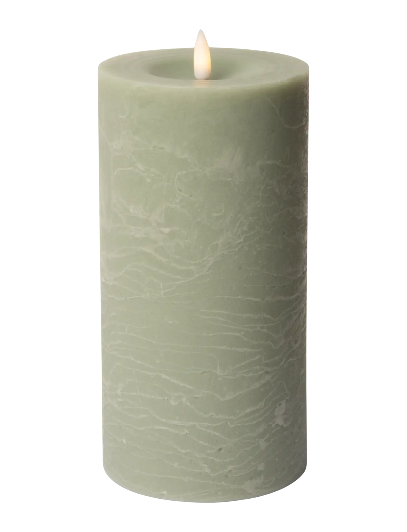 C'est Bon Rustic Finish Led Pillar Candle, LED-lys, Grøn, Str: H20CM