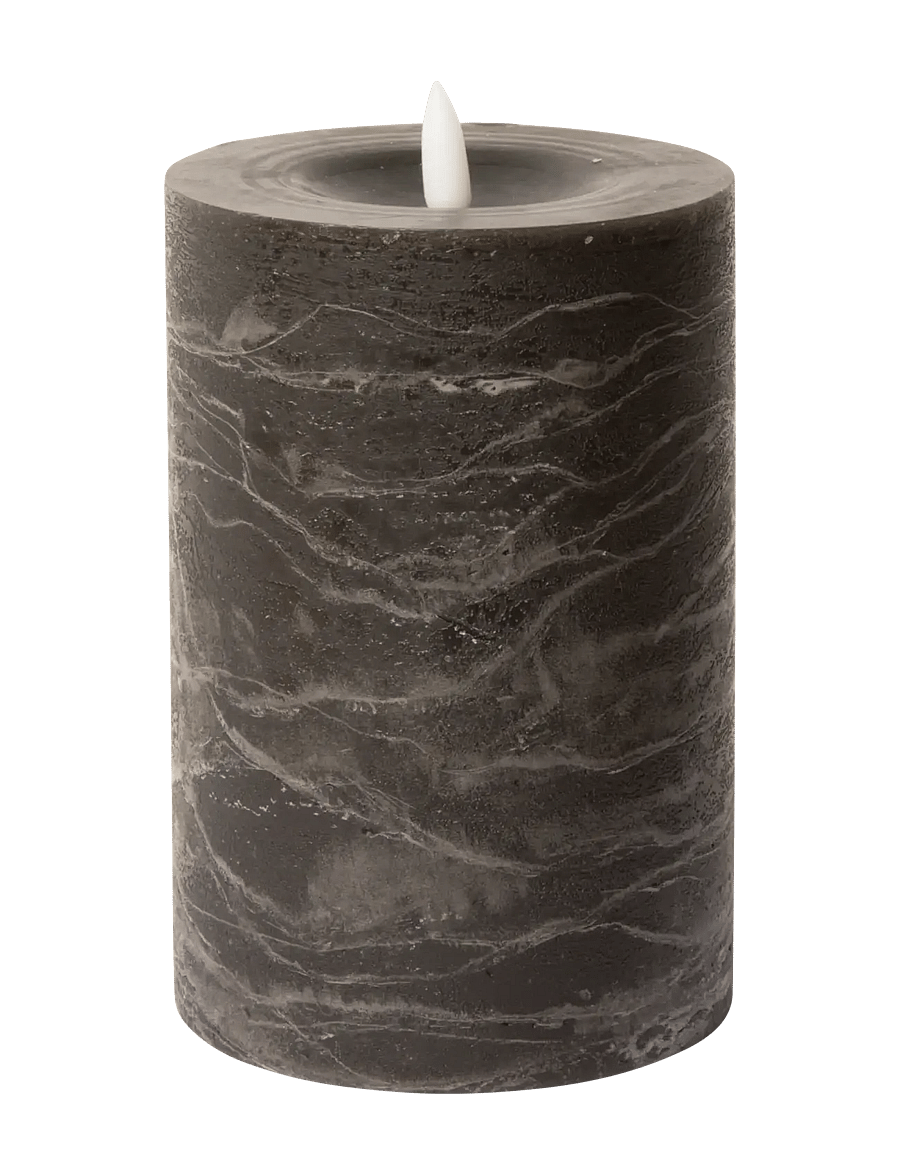 C'est Bon - Rustic finish LED pillar candle - madalaimad hinnad - charcoal - 0