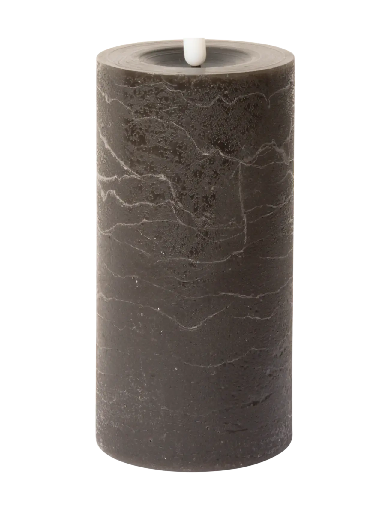 Rustic finish LED pillar candle - CHARCOAL