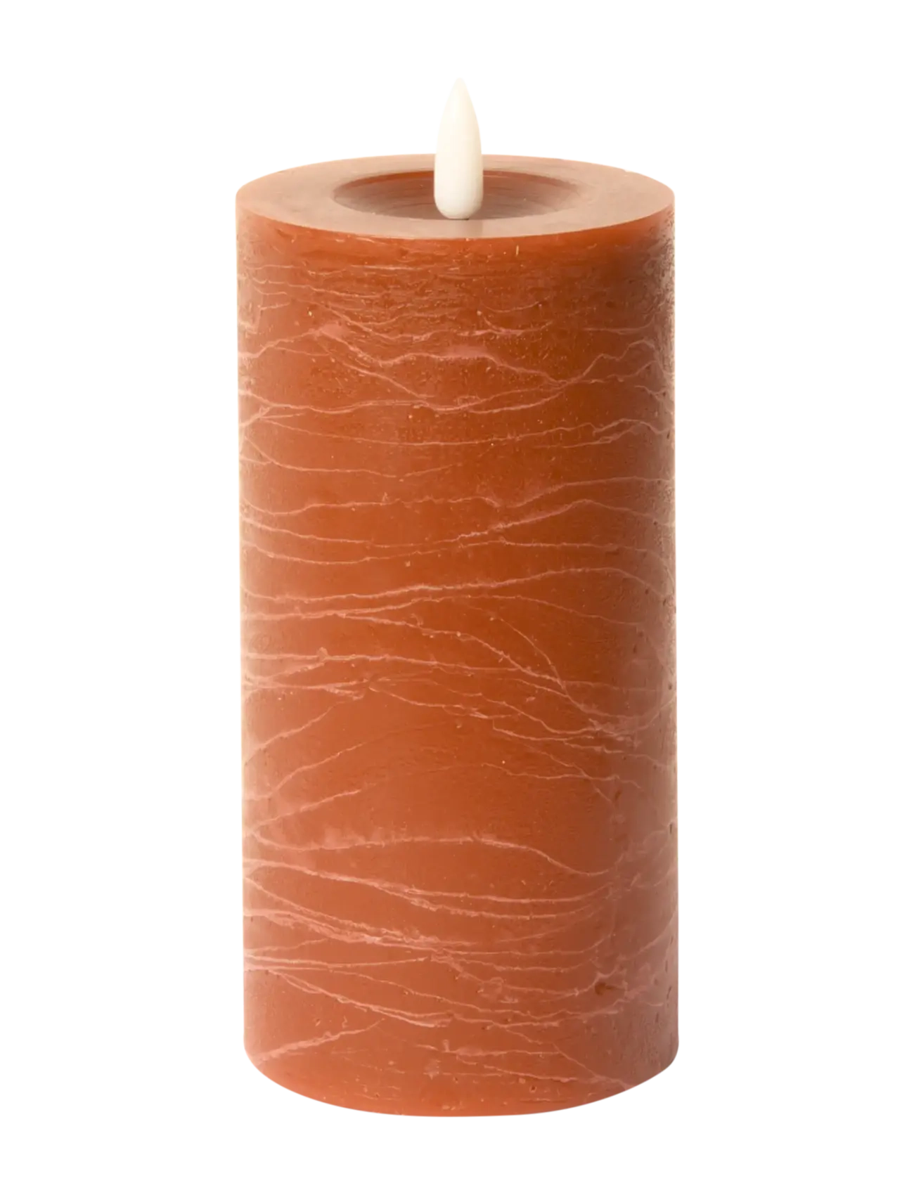 Rustic finish LED pillar candle - GOLDEN BROWN