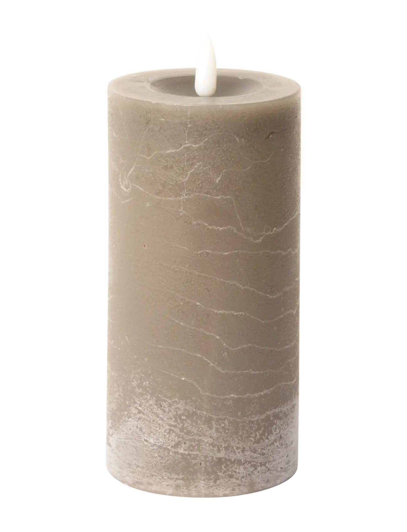 C'est Bon Rustic Finish Led Pillar Candle, H15 cm, Candles, Grau - Homeware