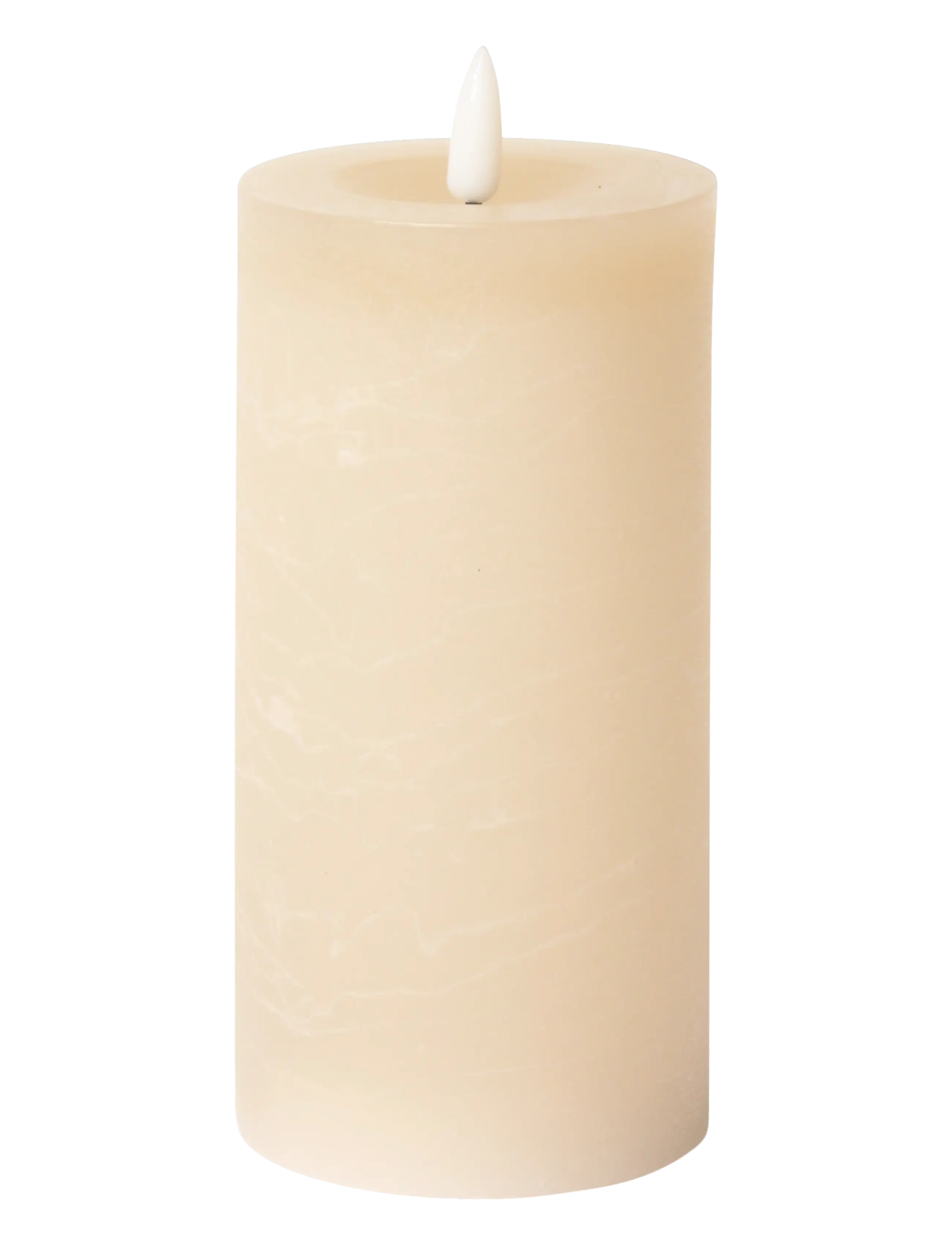 C'EST BON Rustic Finish Led Pillar Candle Beige - H15CM - Unisex