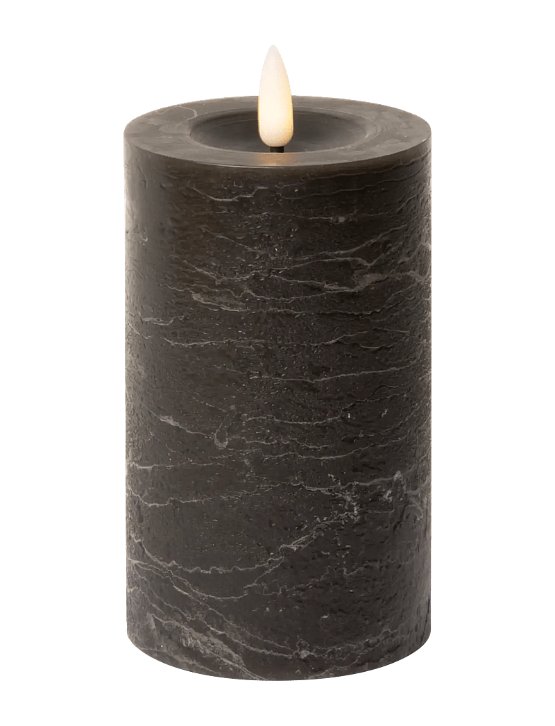C'est Bon - Rustic finish LED pillar candle - led kerzen - charcoal - 1