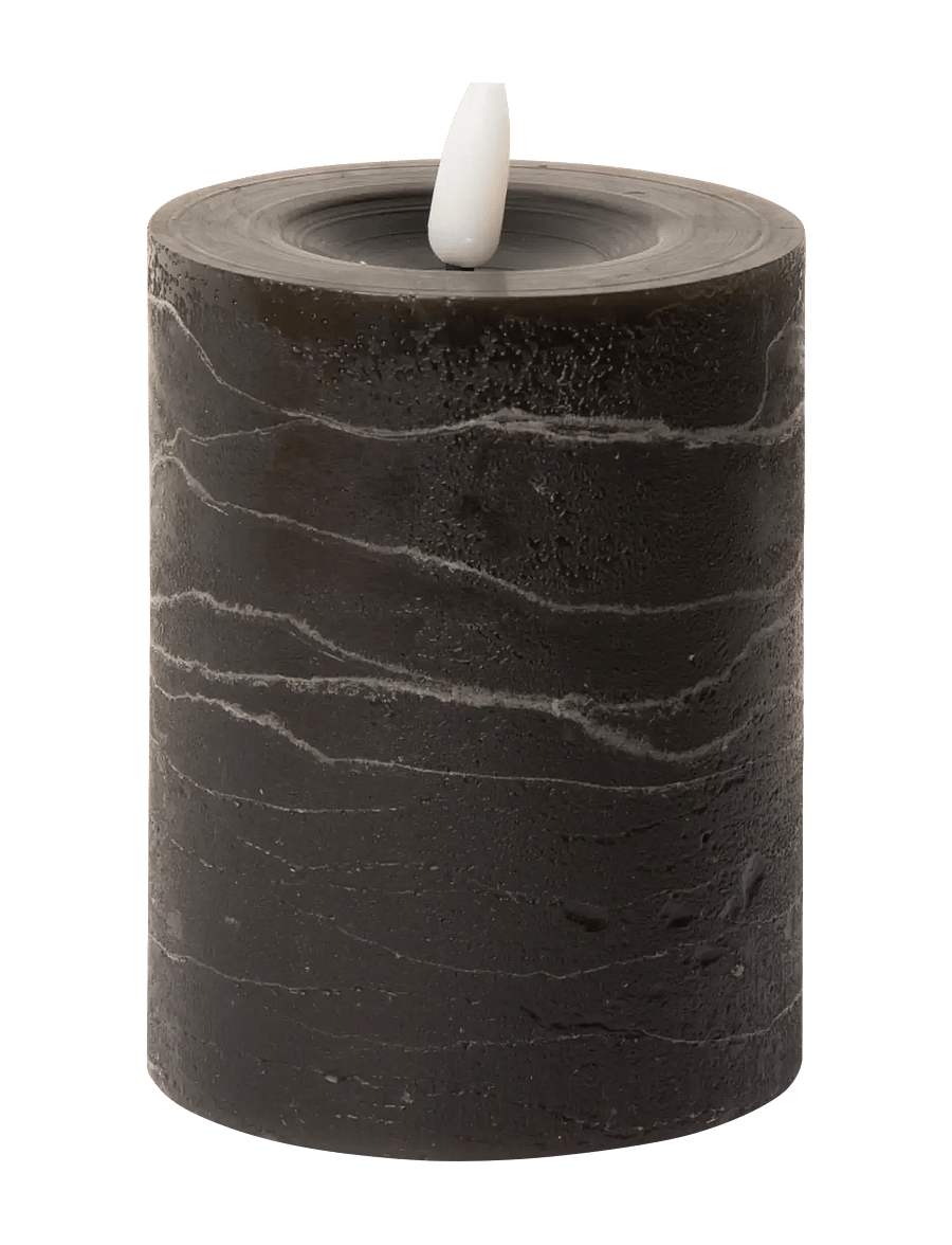 C'est Bon - Rustic finish LED pillar candle - die niedrigsten preise - charcoal - 0