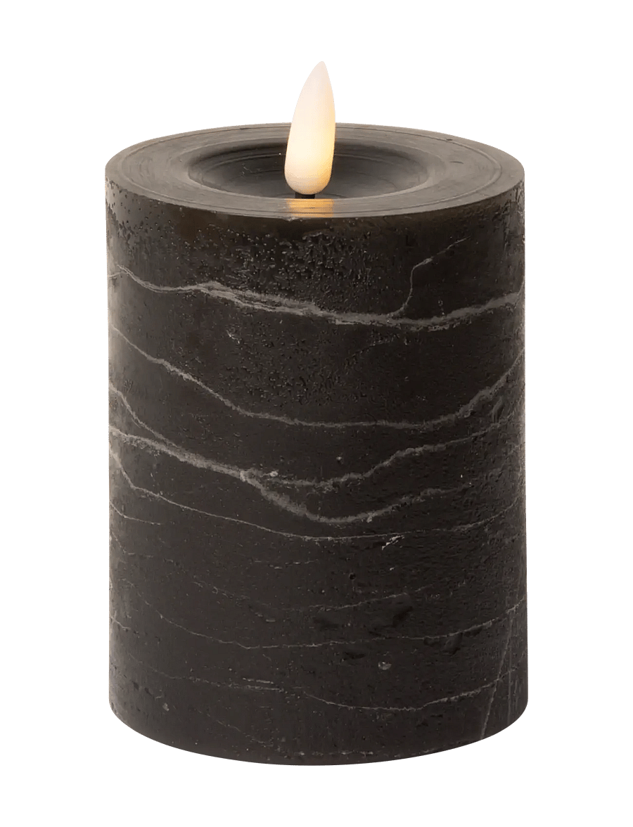C'est Bon - Rustic finish LED pillar candle - die niedrigsten preise - charcoal - 1