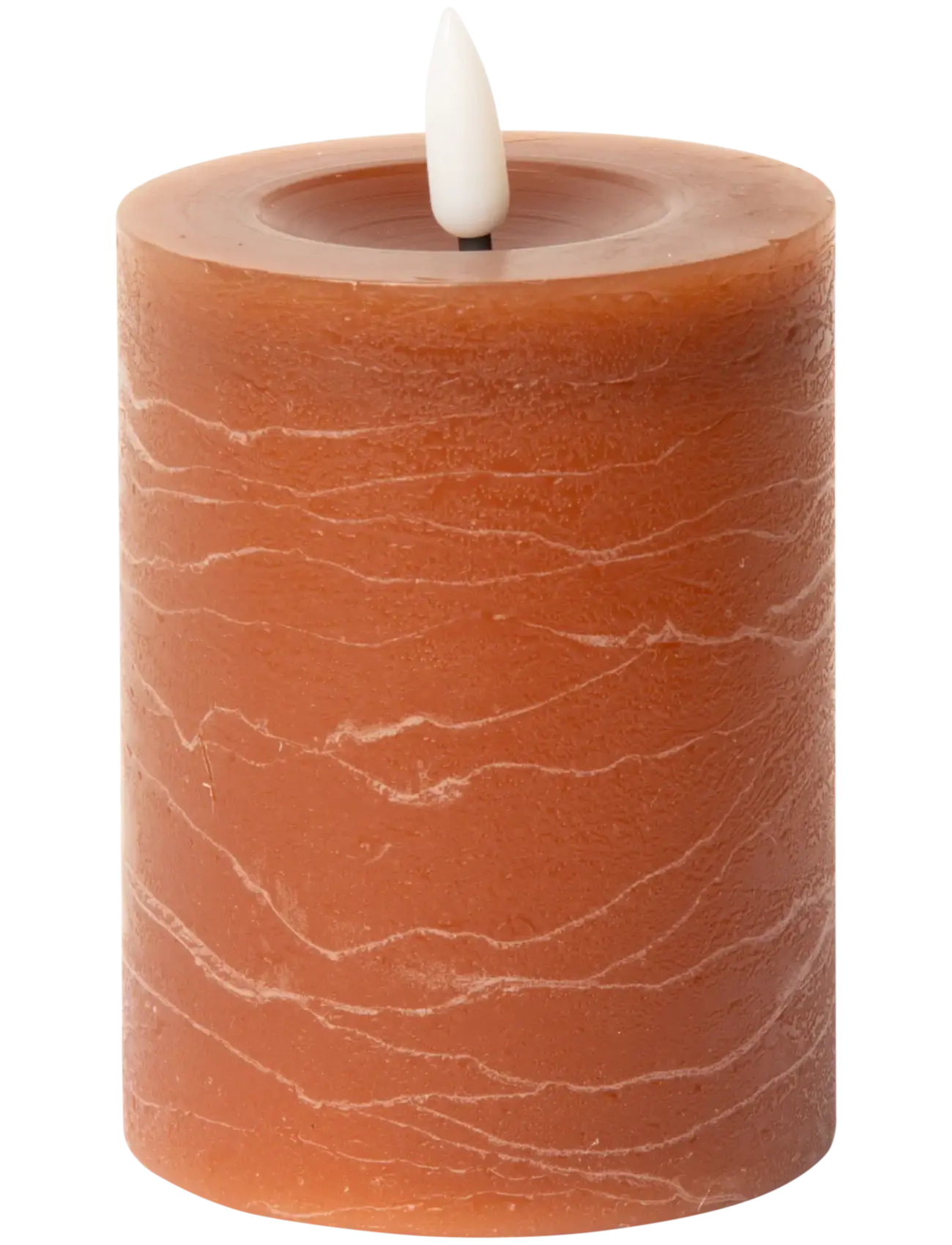 Rustic finish LED pillar candle - GOLDEN BROWN
