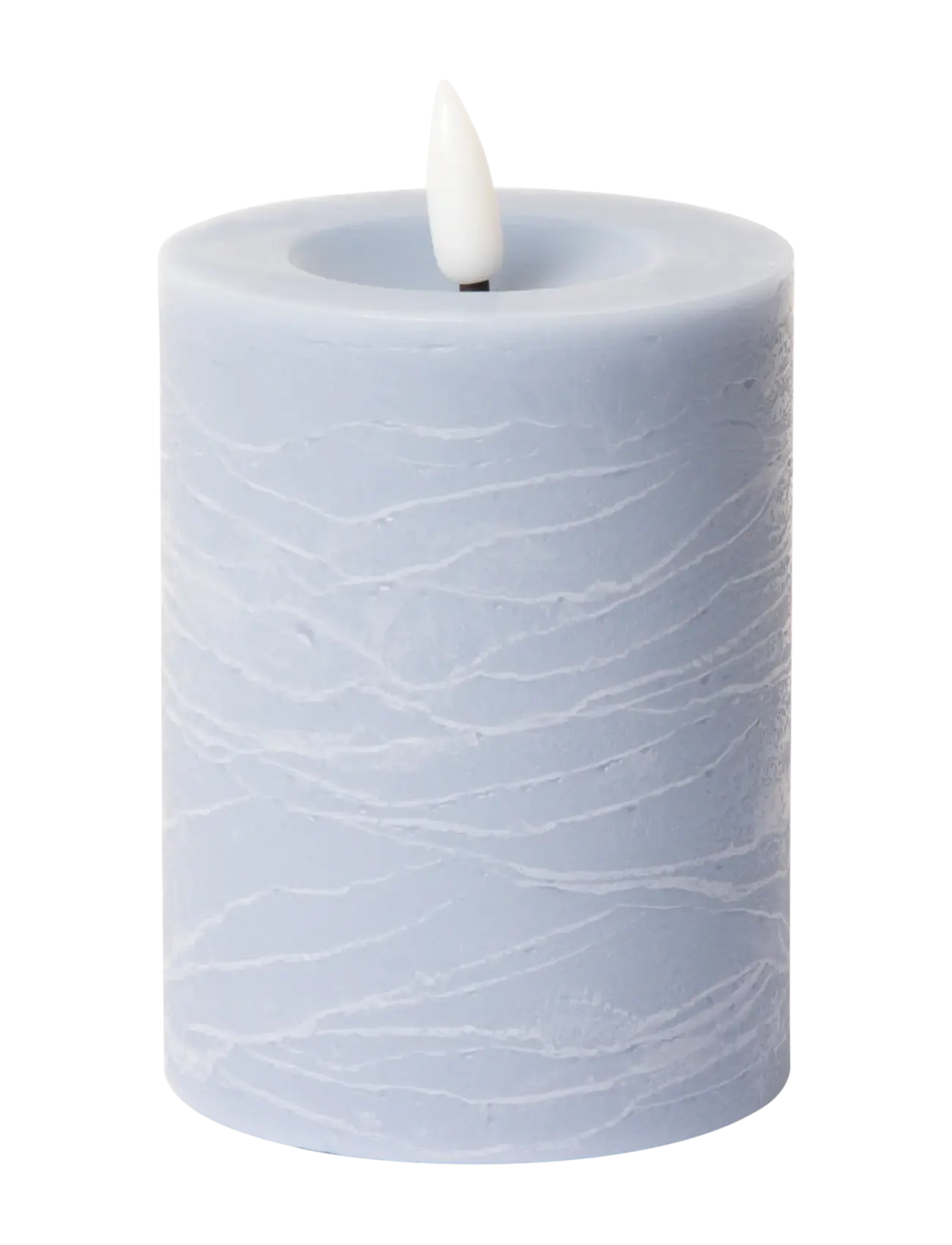 Rustic finish LED pillar candle - LIGHT BLUE