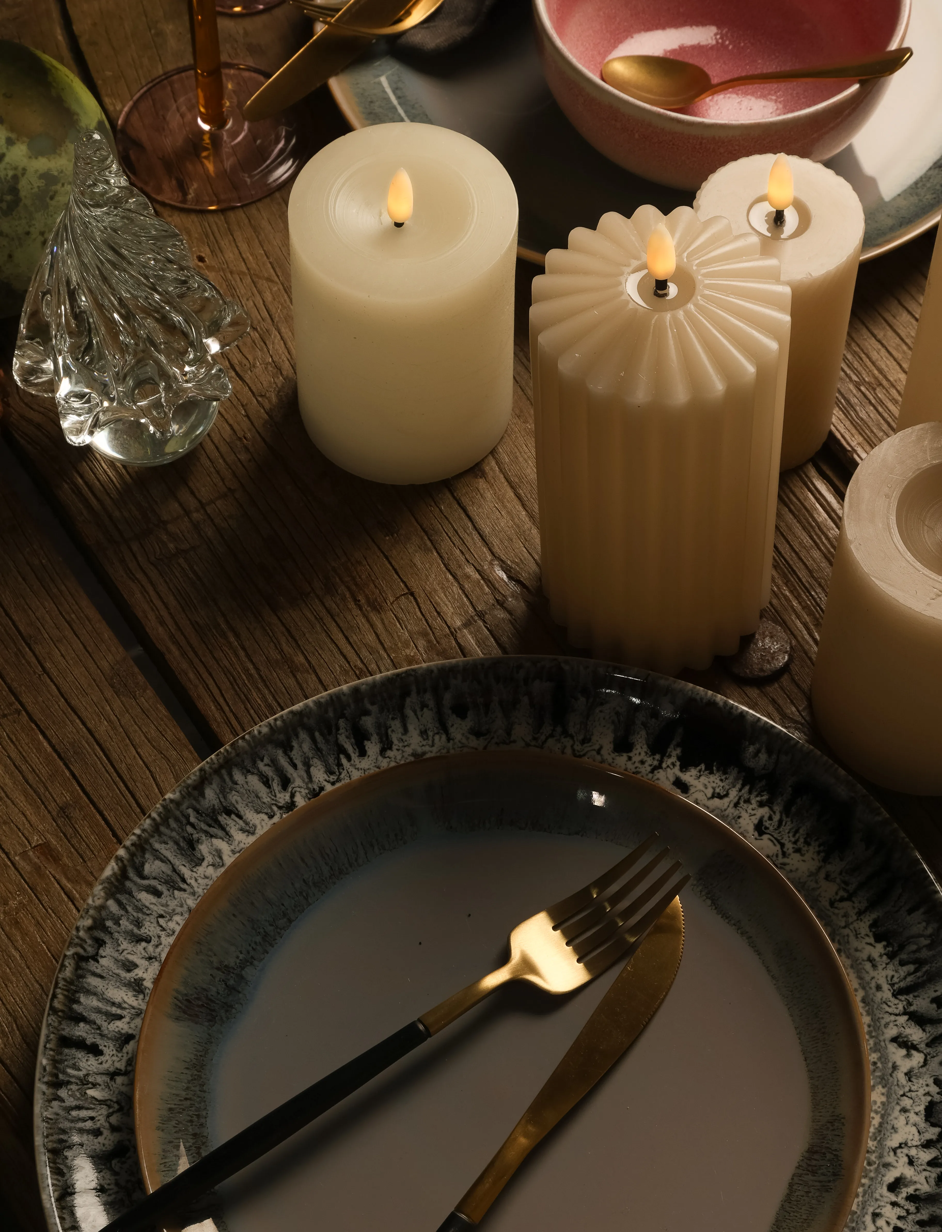 C'est Bon - Rustic finish LED pillar candle - die niedrigsten preise - sand - 2