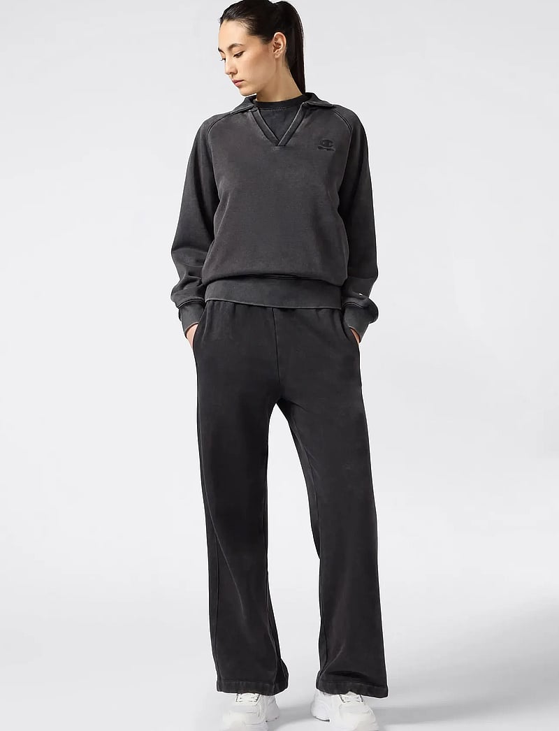 Champion - Wide Leg Pants - träningsbyxor - black beauty - 0