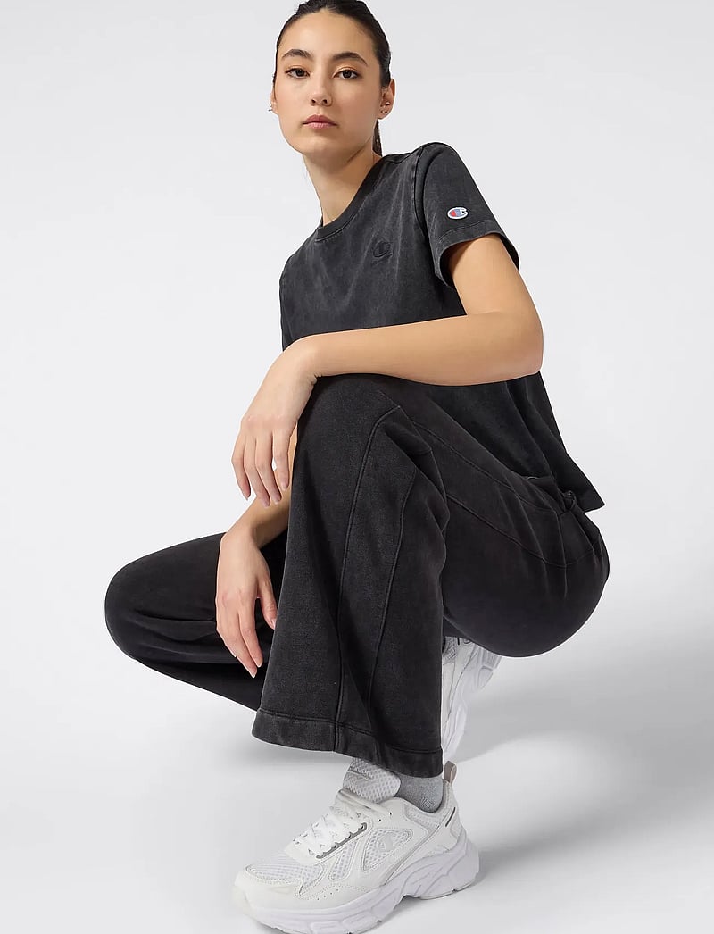 Champion - Wide Leg Pants - träningsbyxor - black beauty - 5