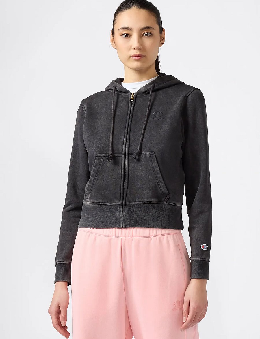 Champion - Full Zip Hoodie Sweatshirt - sweatshirts - black beauty - 4
