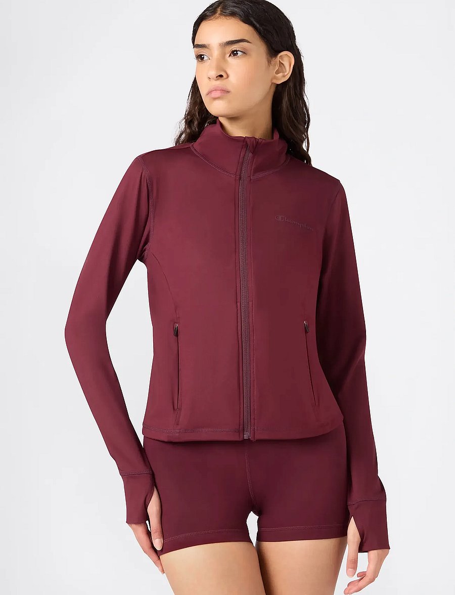 Champion - Full Zip Sweatshirt - sweatshirts - medium ruby - 0
