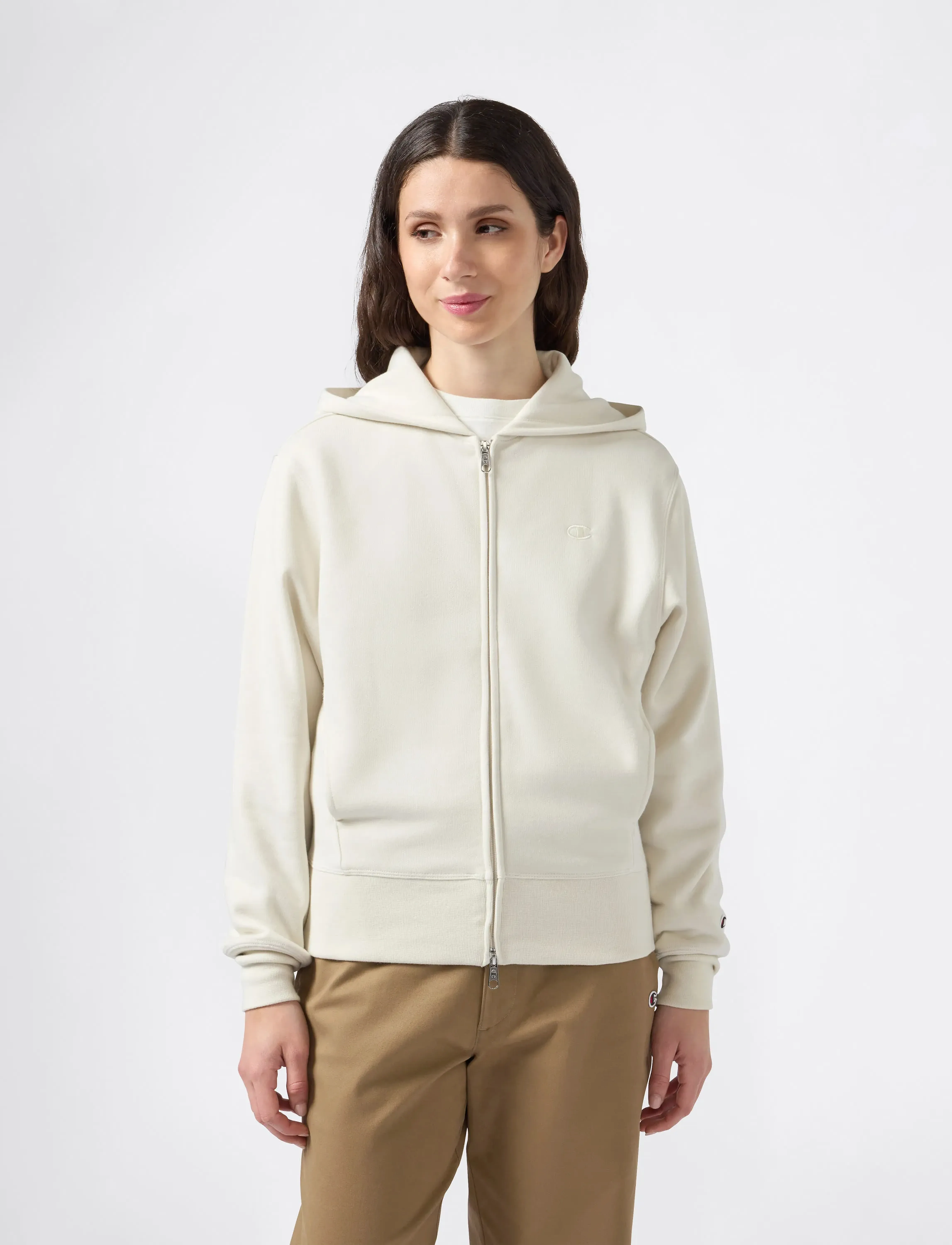 Champion - Full Zip Hoodie Sweatshirt - ivory canvas - 4