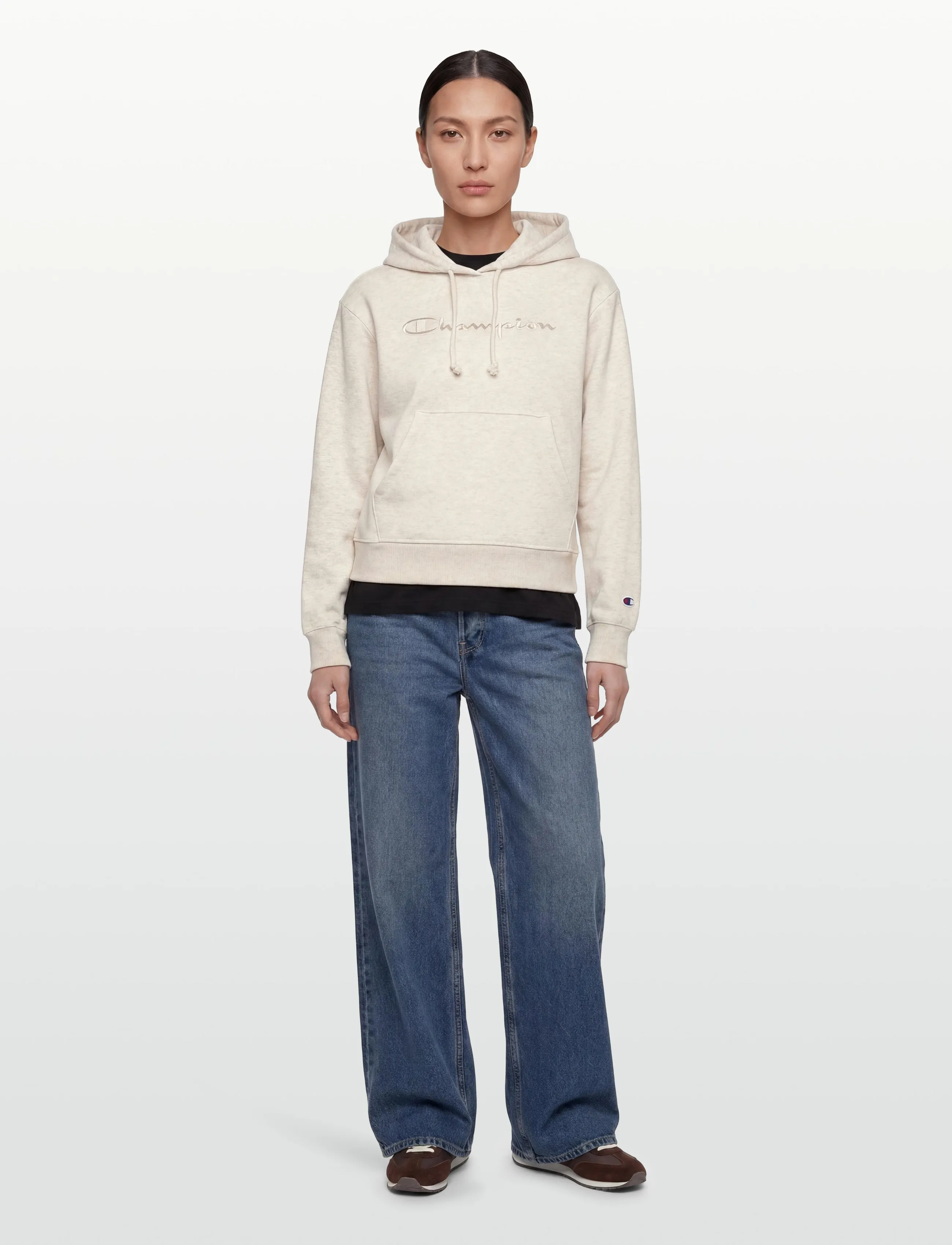 Champion Hooded Sweatshirt, Kvinder, Hættetrøje, Beige, Str: XL