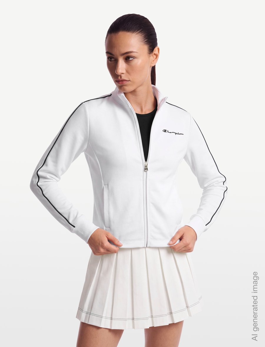 Champion - Full Zip Hoodie Sweatshirt - Överdelar - ww001-wht - 3
