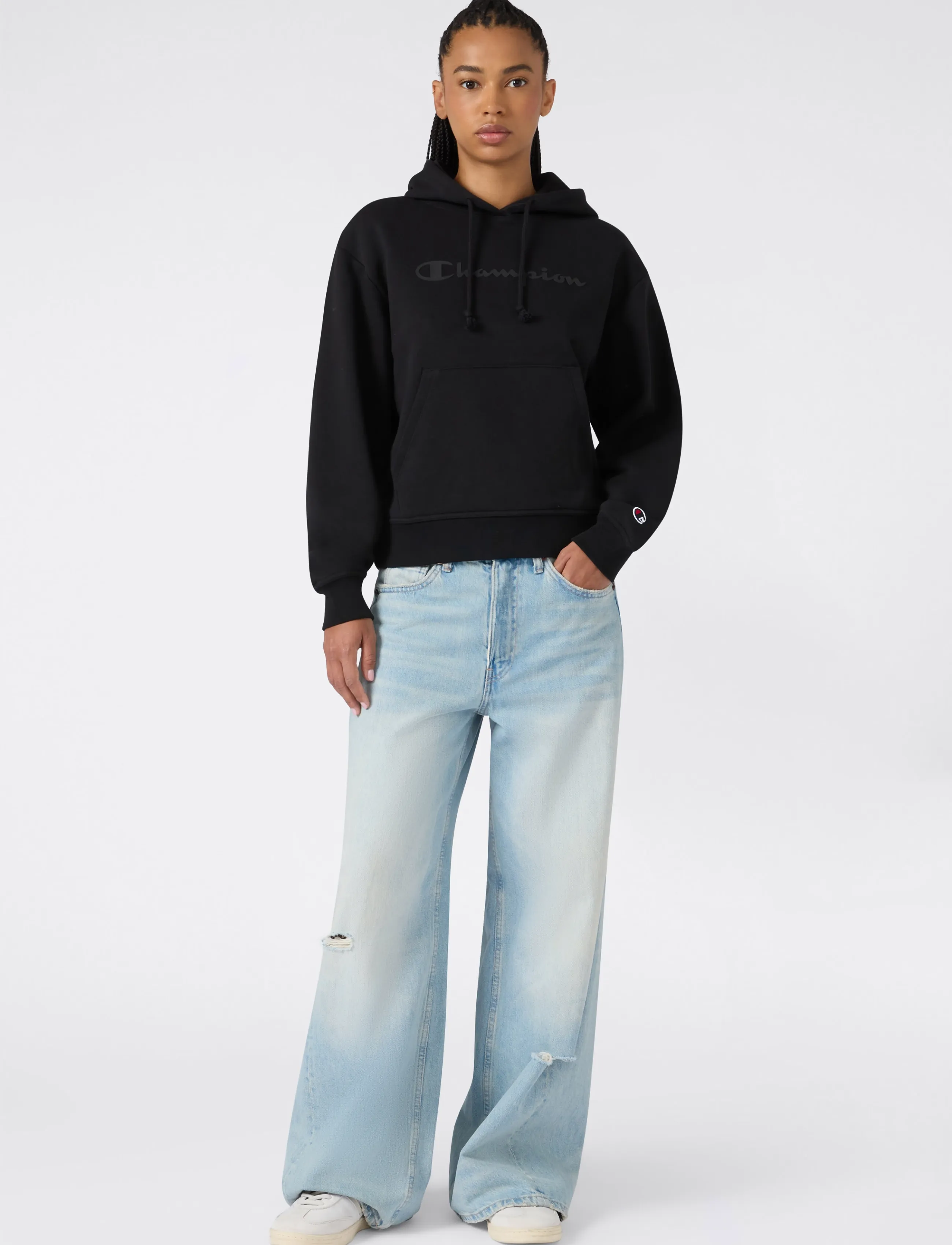 Champion Hooded Sweatshirt, M, Black, Sport Sweatshirts & Hoodies > Sport Hoodies, Dame