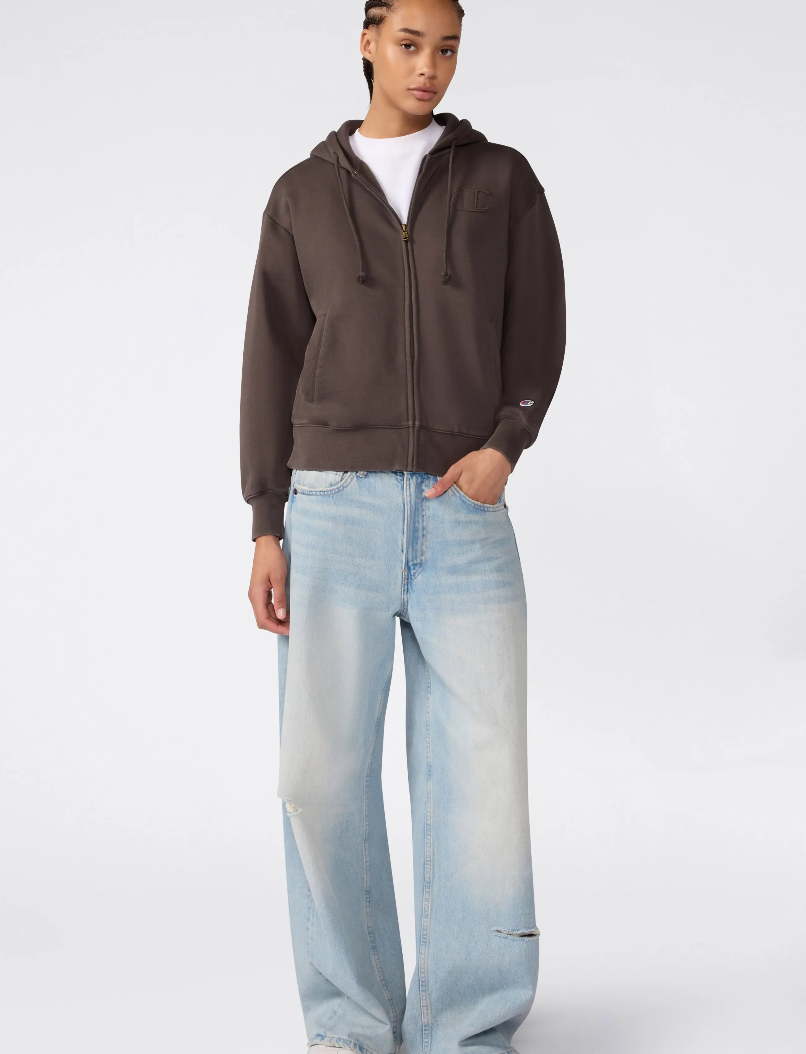 Champion - Full Zip Hoodie Sweatshirt - gs509-mos - 3