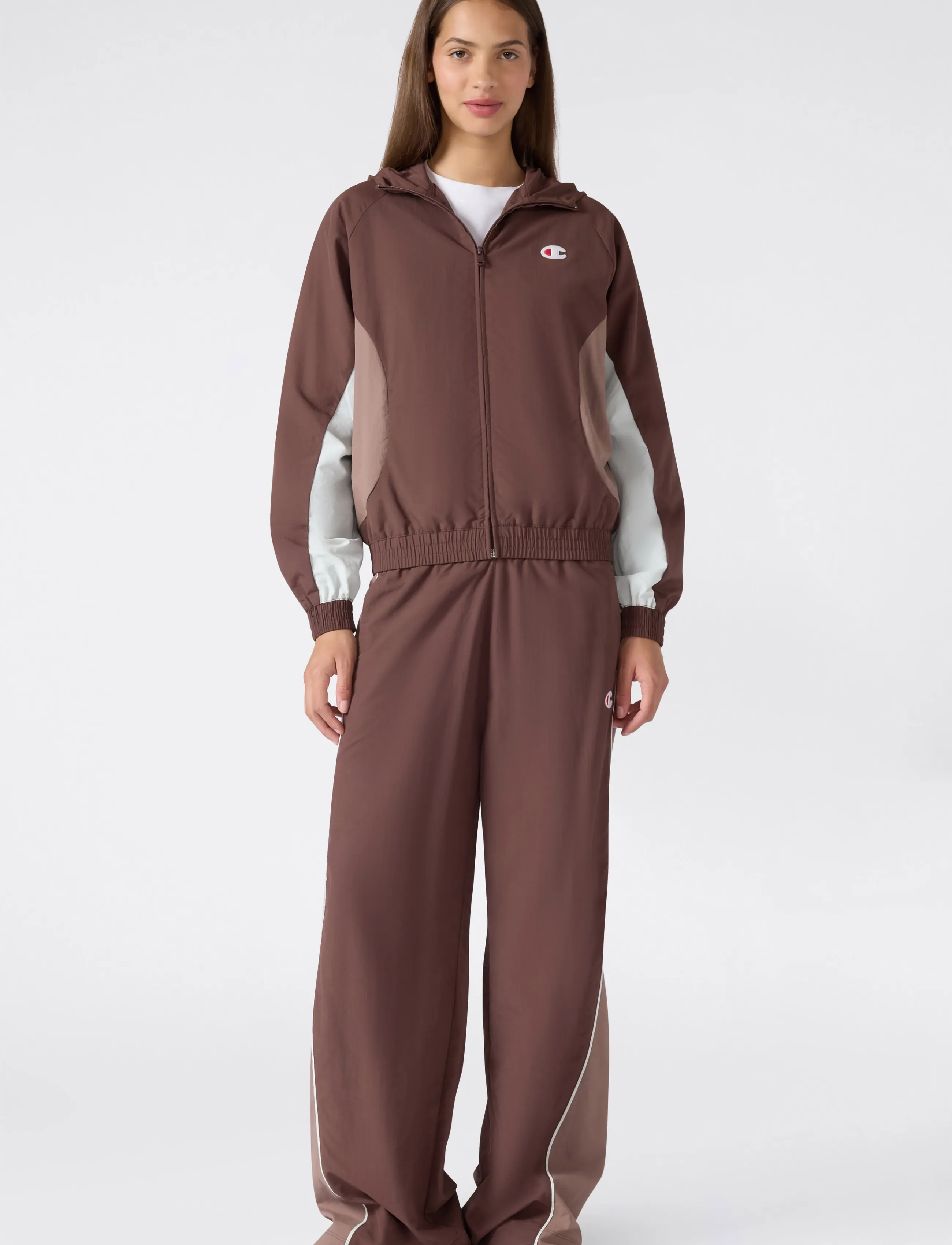 Champion Full Zip Hoodie Sweatshirt, L, Brown, Sport Jackets > Sport Training Jackets, Dame