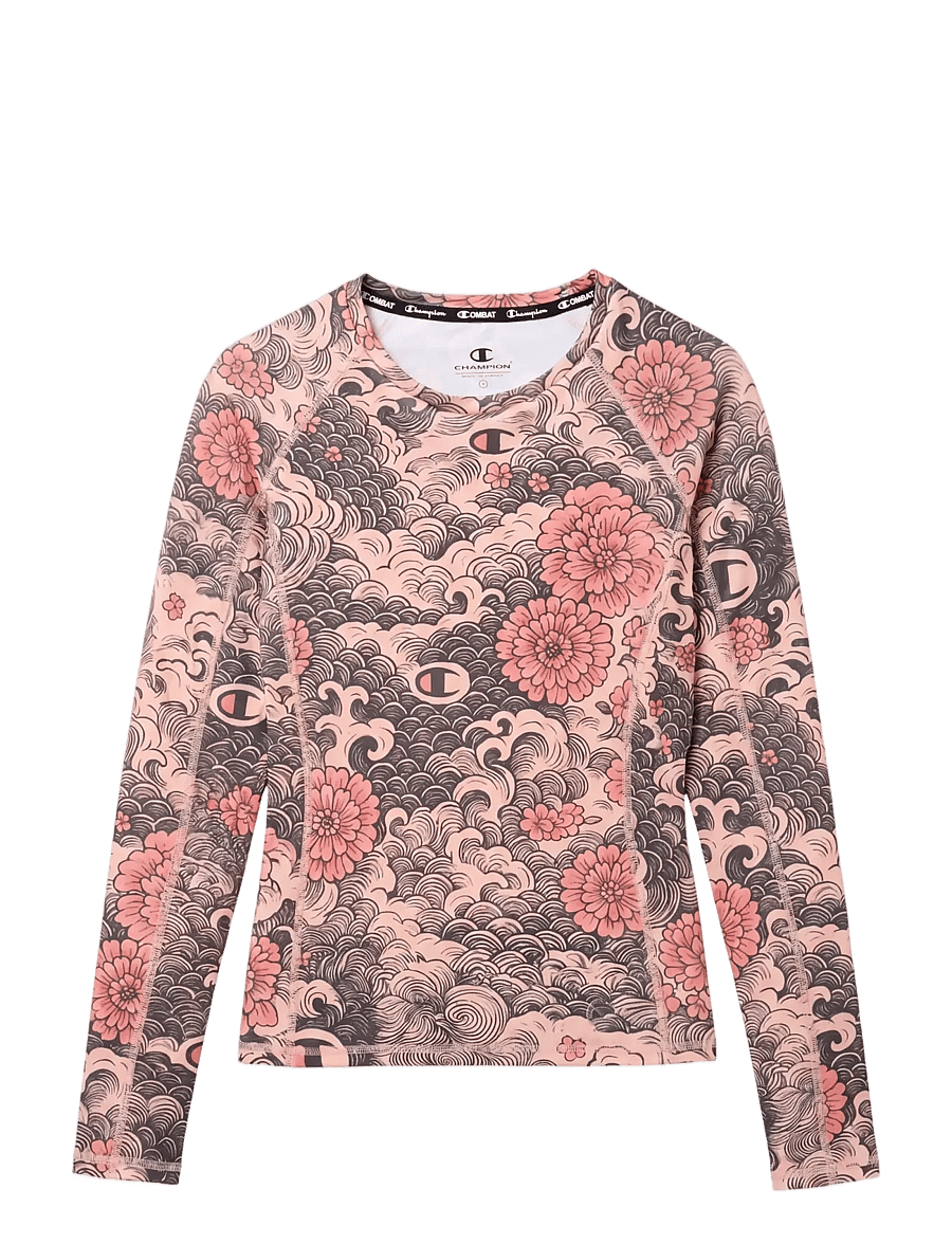 Champion - Long Sleeve Crewneck T-Shirt - ol018-buff/allover - 1