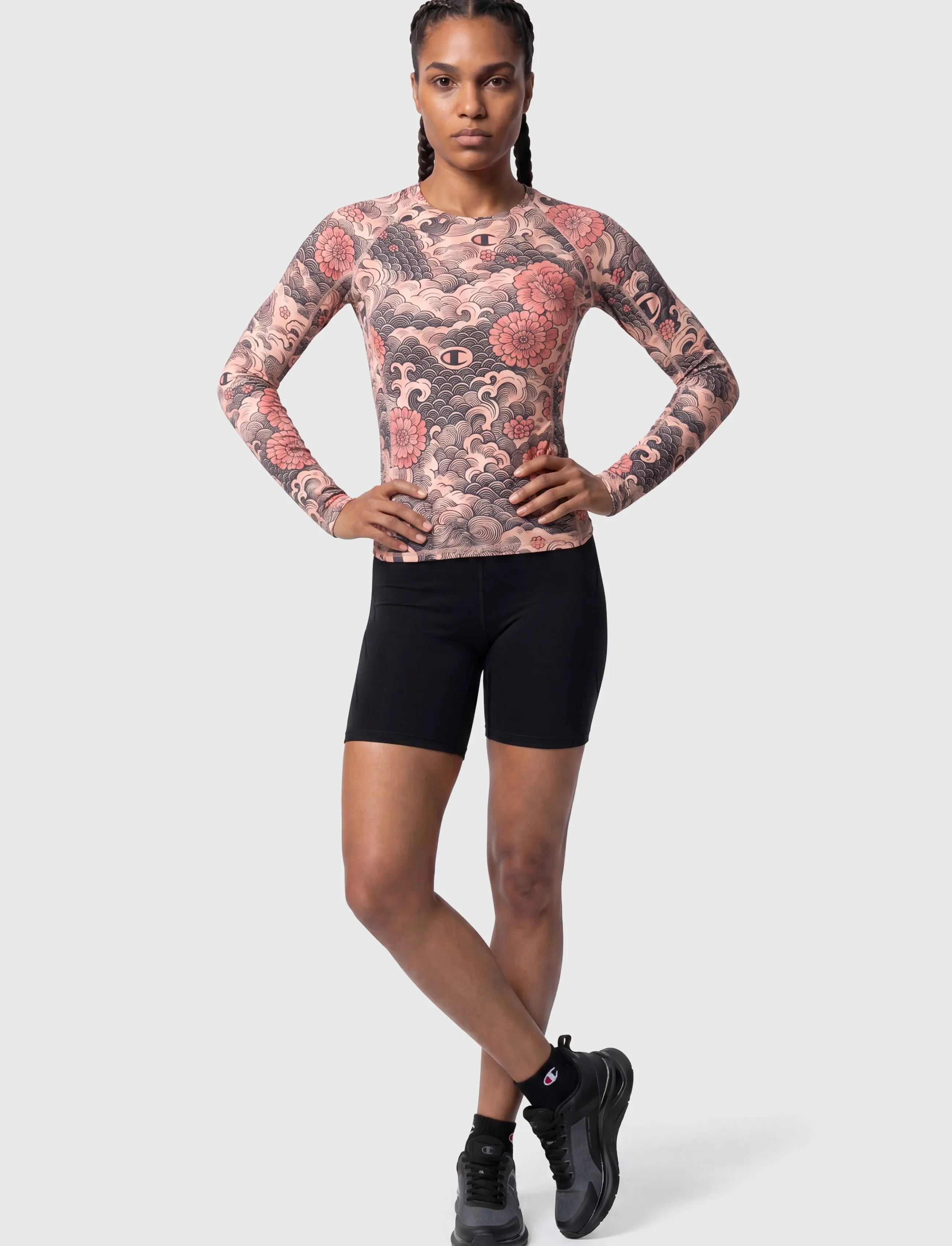 Champion Long Sleeve Crewneck T-Shirt, XL, Pink, Sports Overdele & T-shirts > Sport Long Sleeve Overdele, Dame