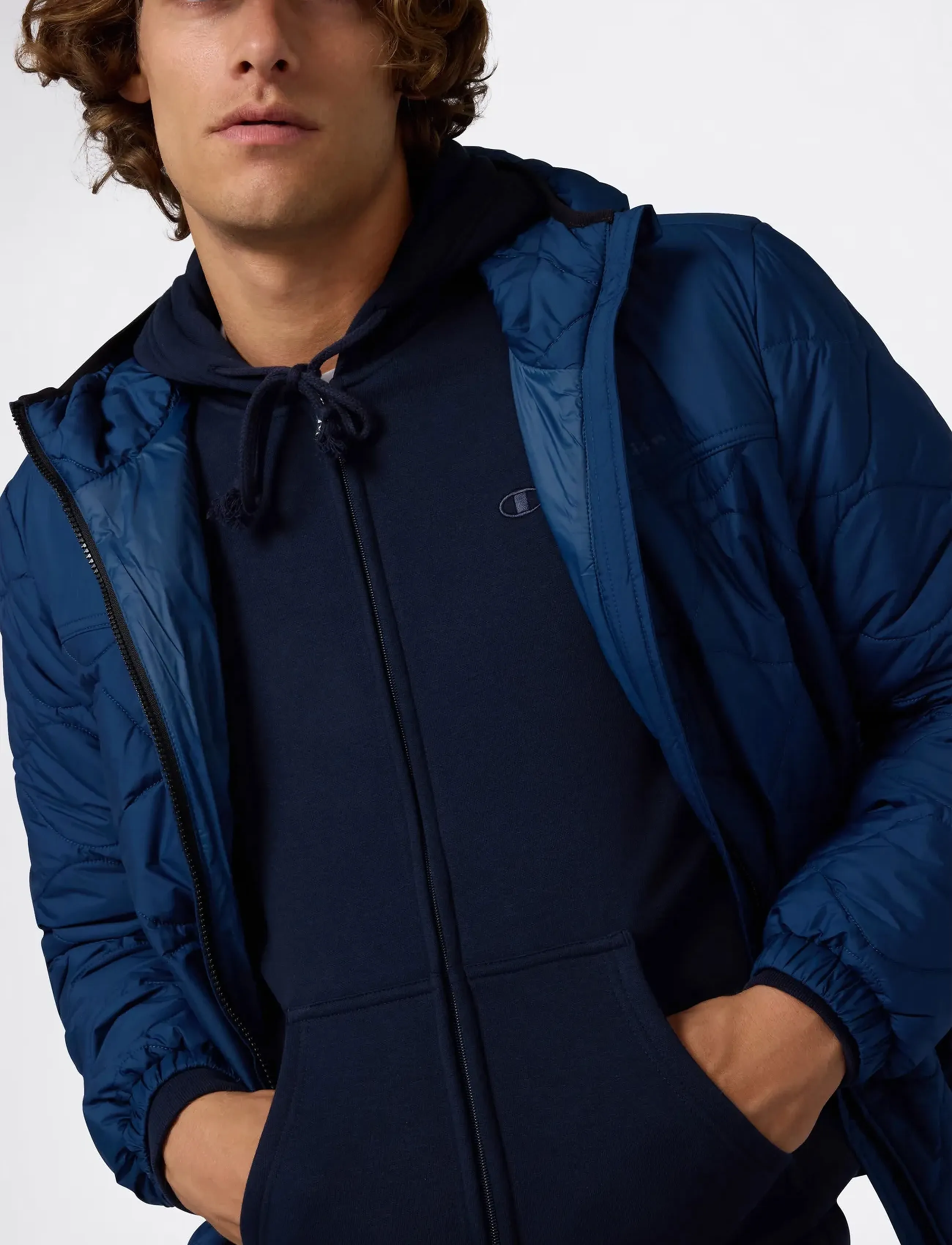 Champion - Full Zip Hoodie Sweatshirt - kevadjoped - sky captain - 5