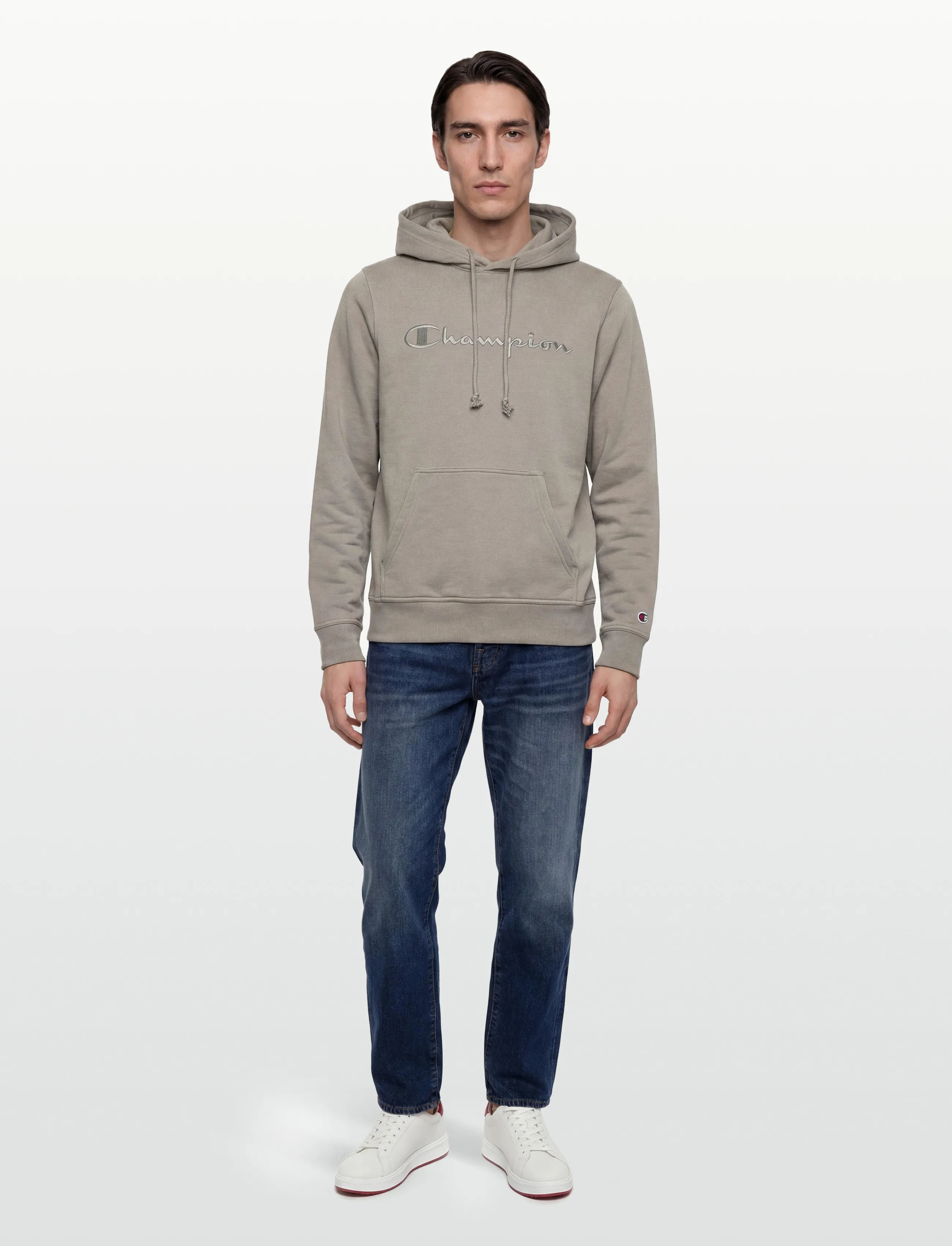Champion Hooded Sweatshirt, L, Beige, Sport Sweatshirts & Hoodies > Sport Hoodies, Herre