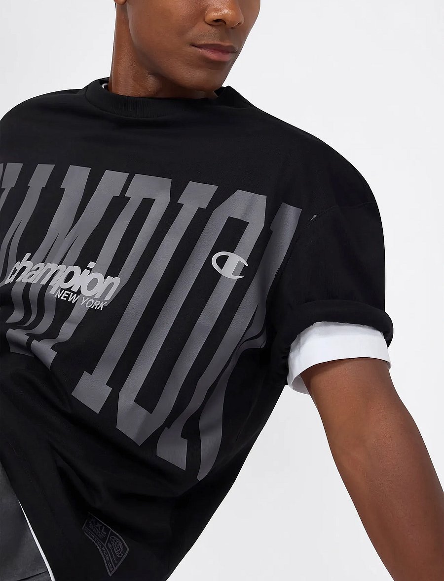 Champion - SS Tee - kortärmade t-shirts - black beauty - 4