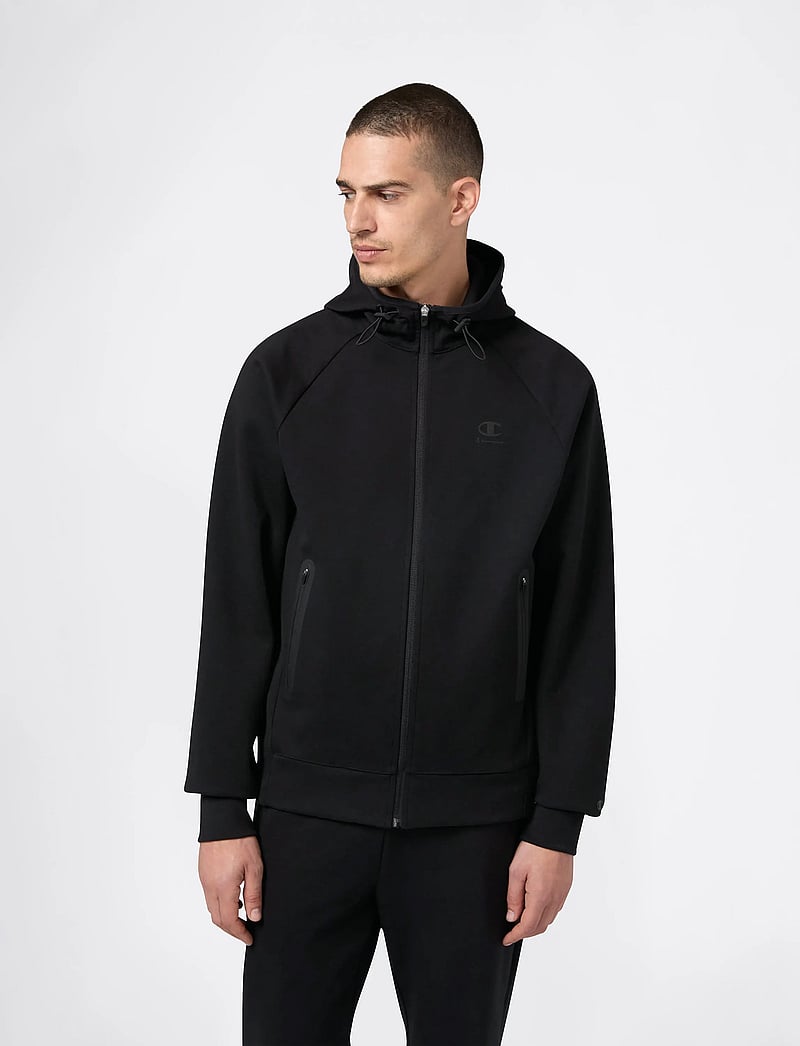 Champion - Hooded Full Zip Sweatshirt - hættetrøjer - black beauty - 4