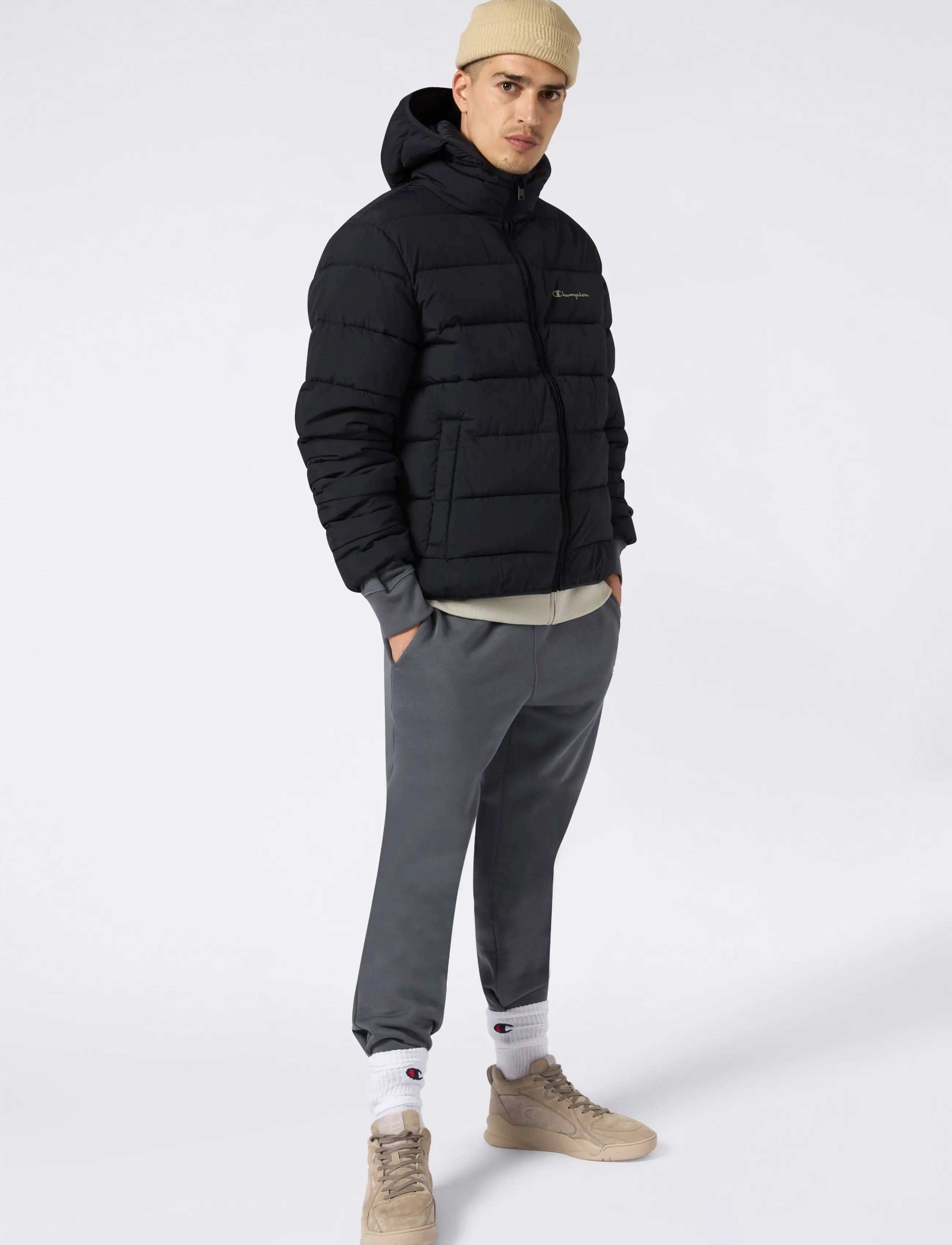 Champion Hooded Jacket, L, Black, Jakker > Vatterede Jakker, Herre