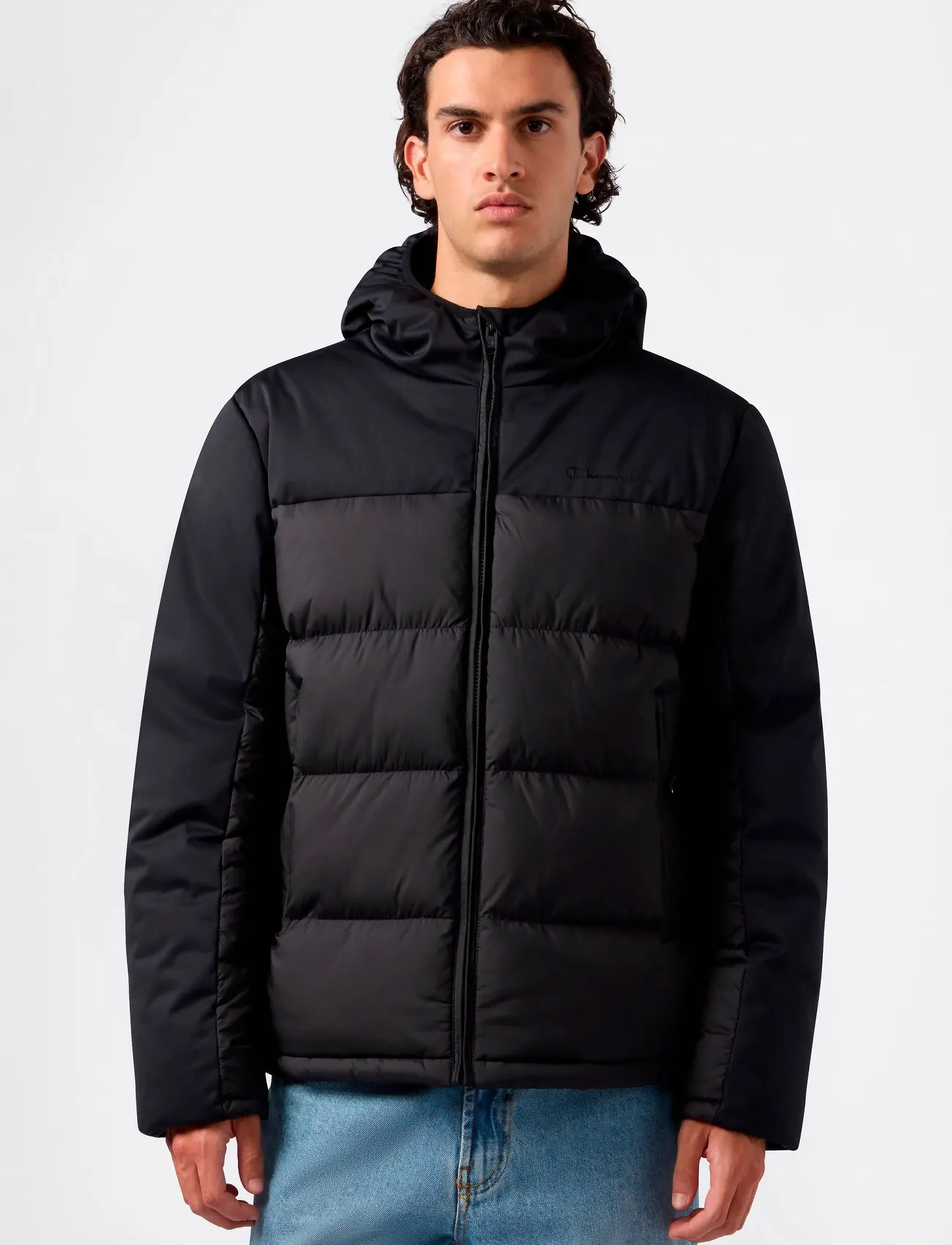 Champion Hooded Jacket, M, Jackets, Schwarz - Padded Männerswear