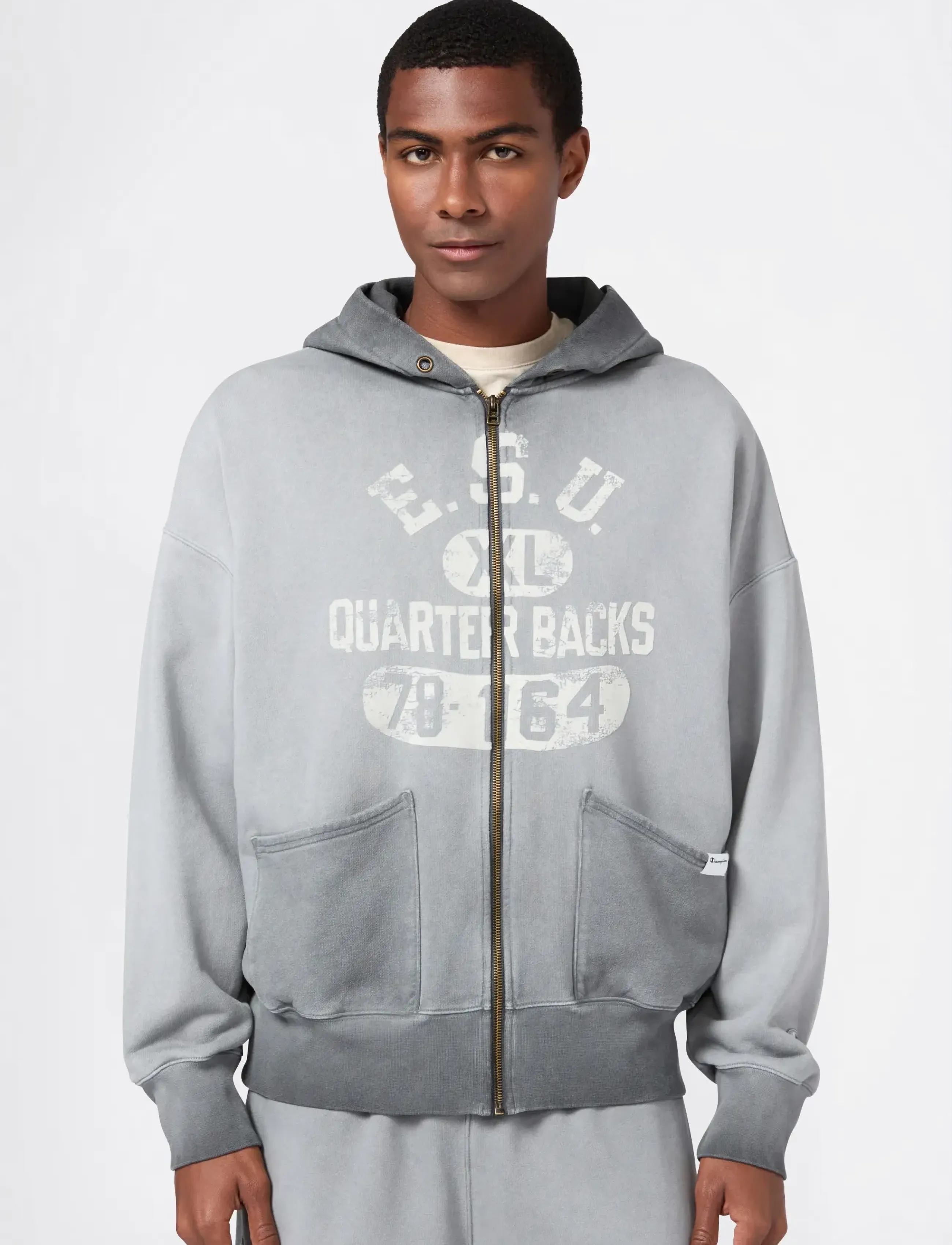 Champion - Full Zip Hoodie Sweatshirt - hoodies - kk022-fgy - 3