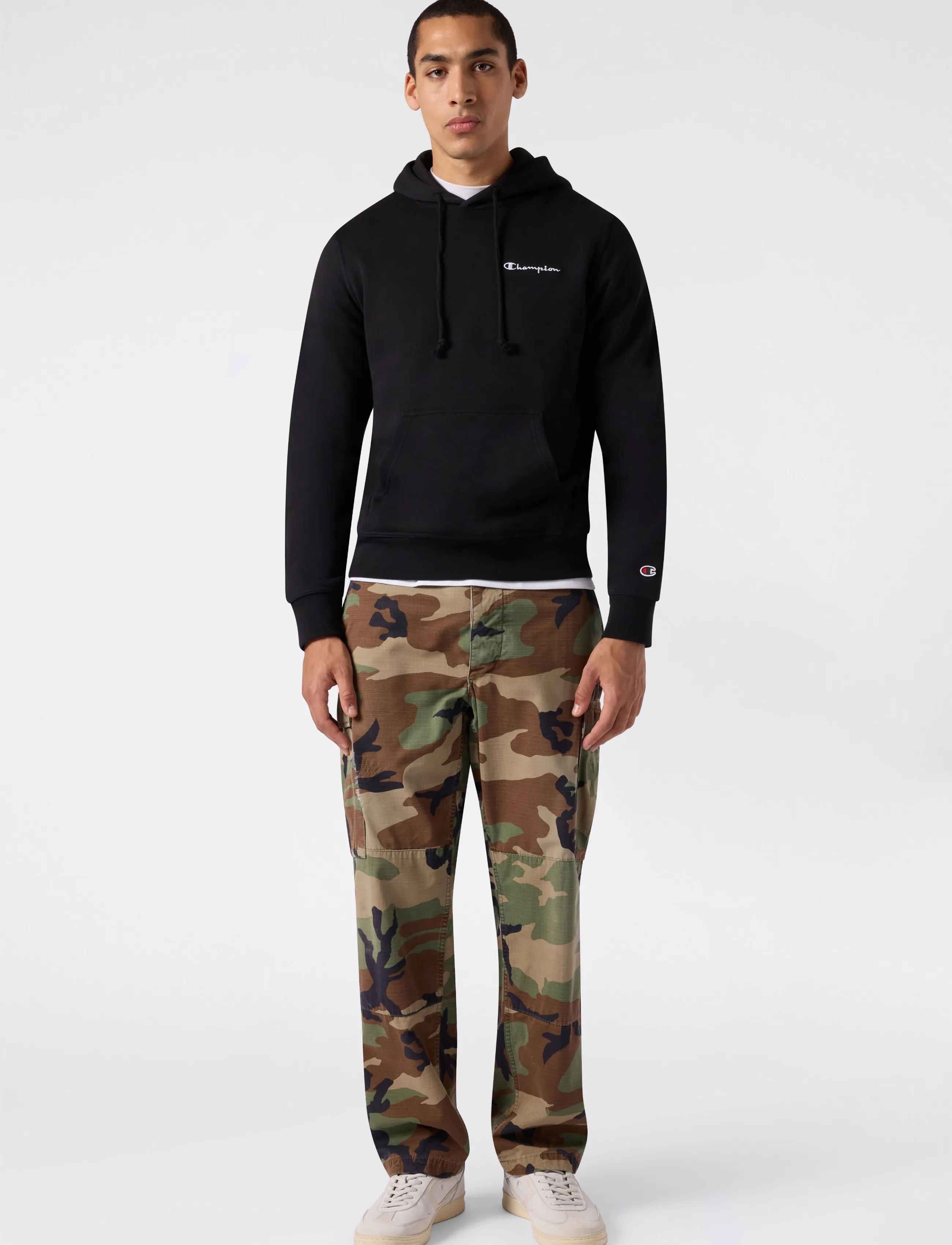 Champion Hooded Sweatshirt, Mænd, Hættetrøje, Sort, Str: S