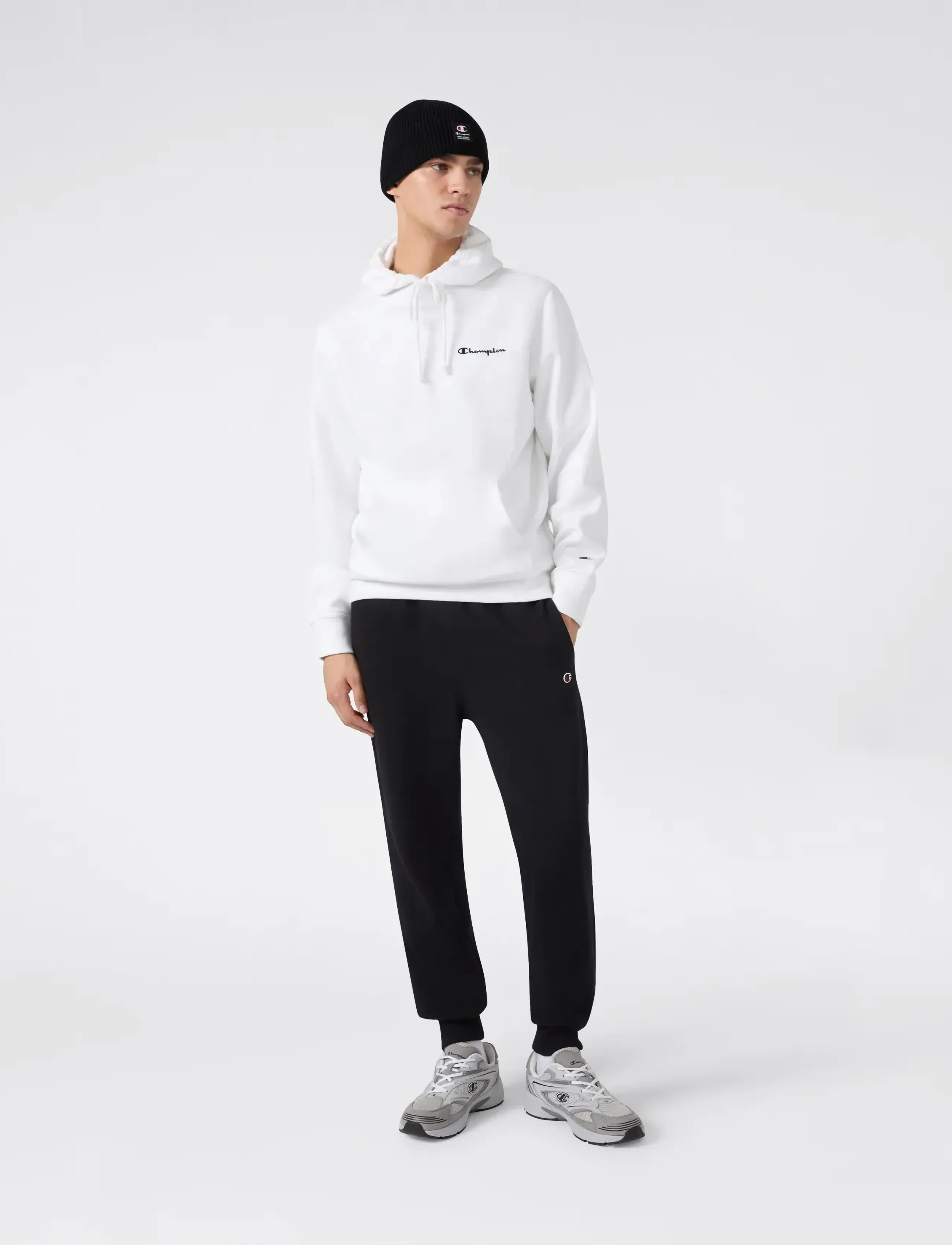 Champion Hooded Sweatshirt, Mænd, Hættetrøje, Hvid, Str: XL