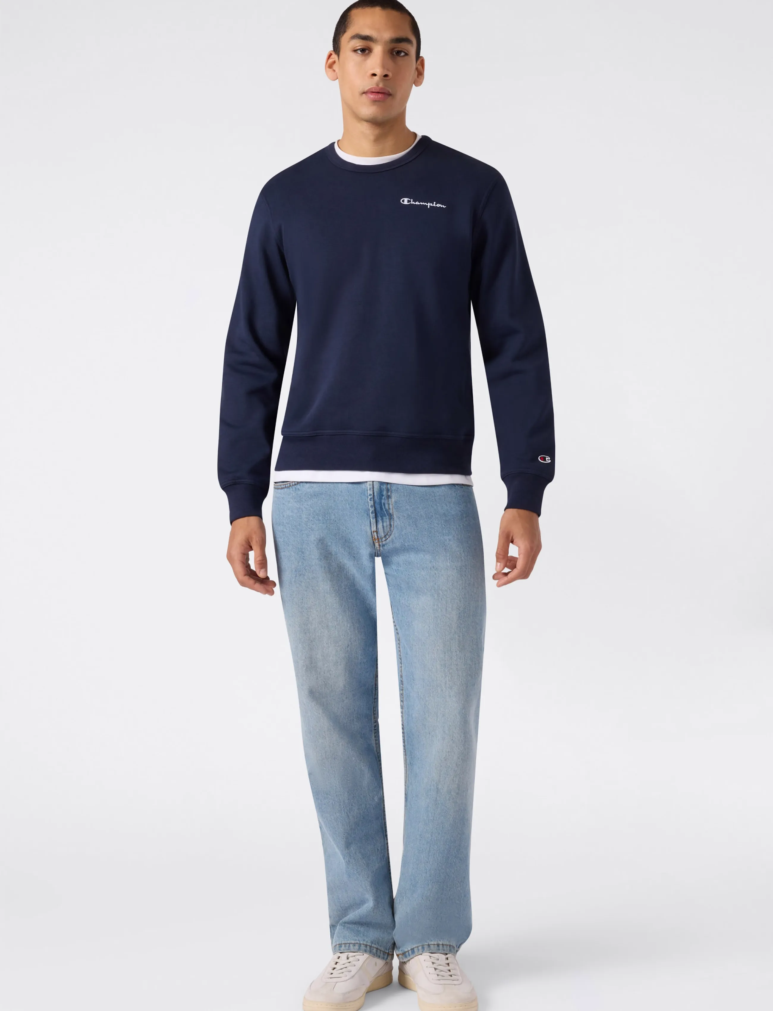 Champion Crewneck Sweatshirt, S, Navy, Sweatshirts & Hættetrøjer > Sweatshirts, Herre