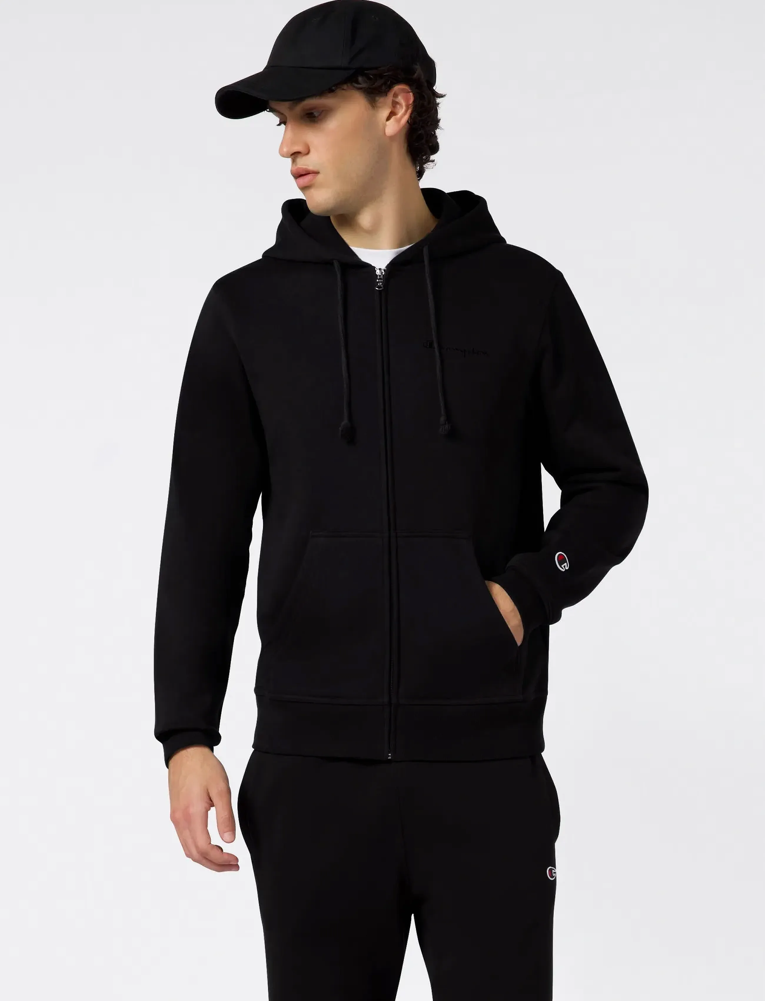 Champion Full Zip Hoodie Sweatshirt - Sweatshirts - KK001-NBK-NS / black