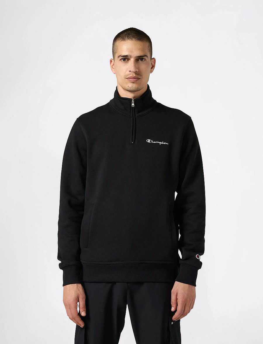 Champion - Half Zip Sweatshirt - sweatshirts - black beauty - 4