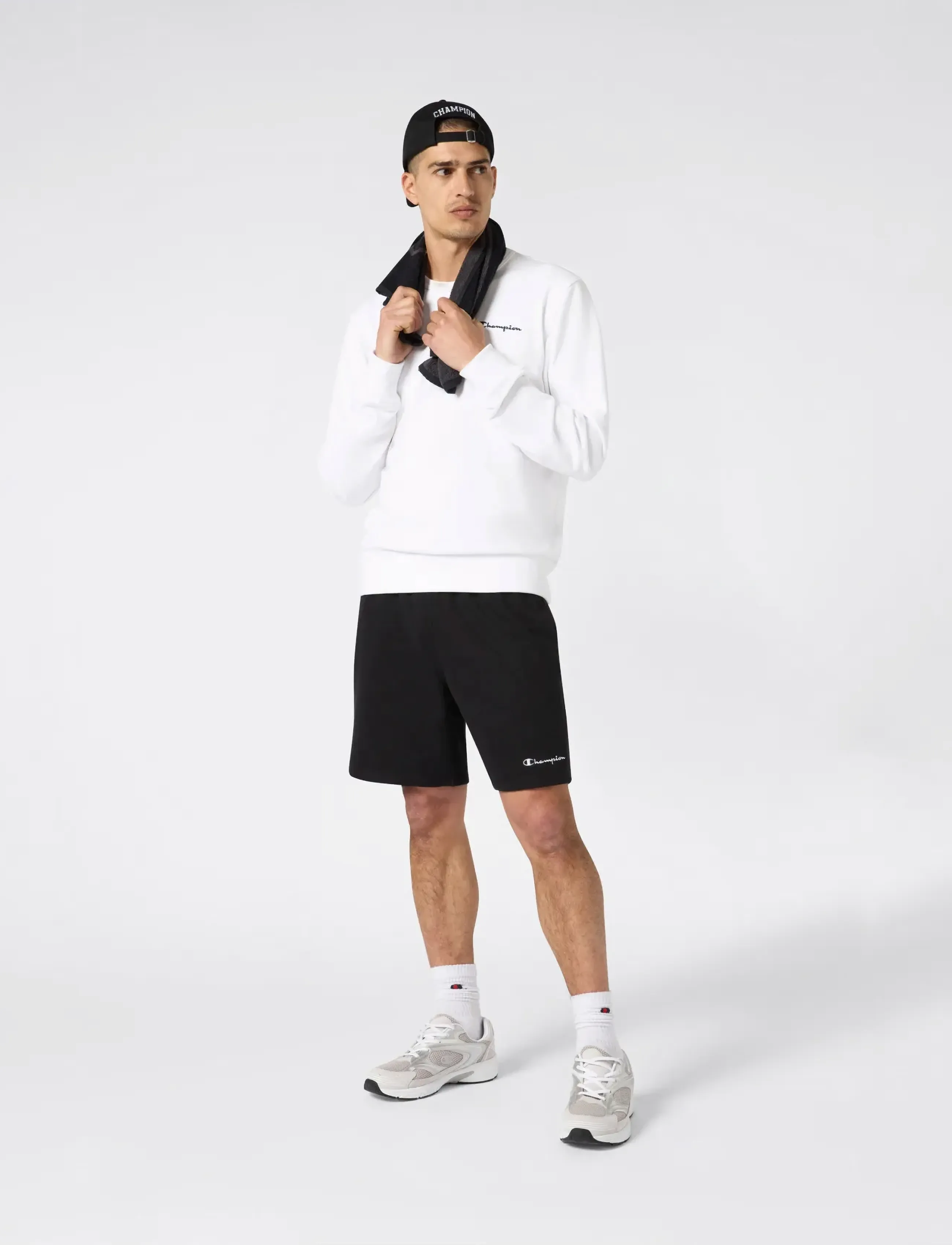 Champion Bermuda, Herren, Bermuda Sweatshorts, Schwarz, Gr.XS