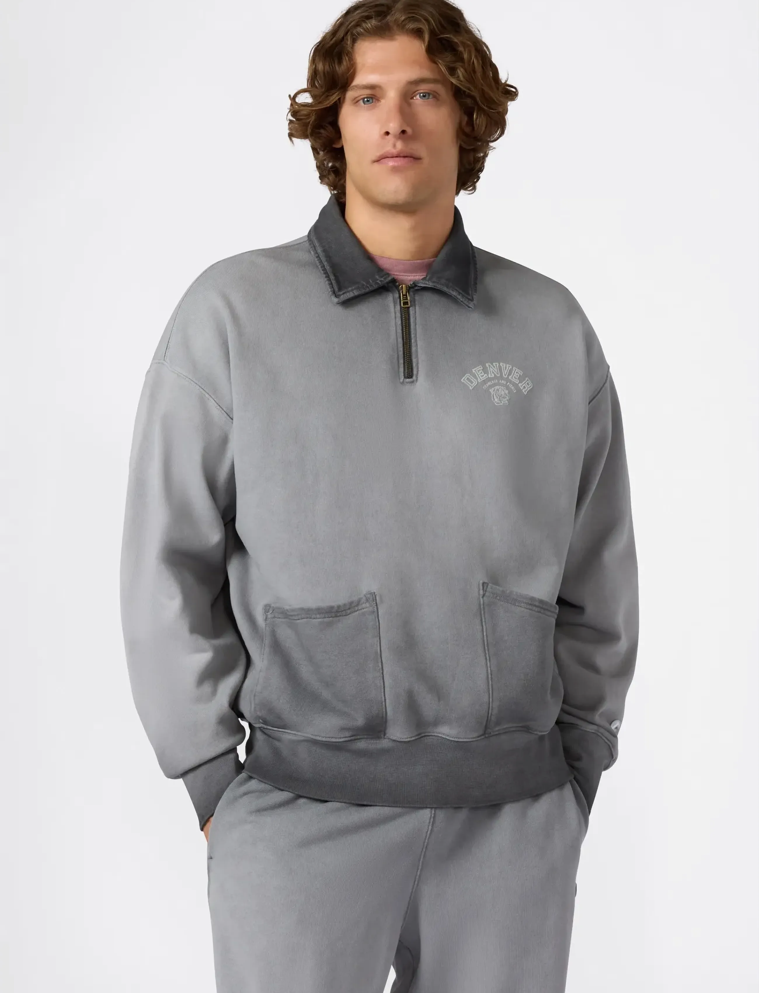 Champion - Polo Neck Sweatshirt - pullover mit halbem reißverschluss - kk022-fgy - 3