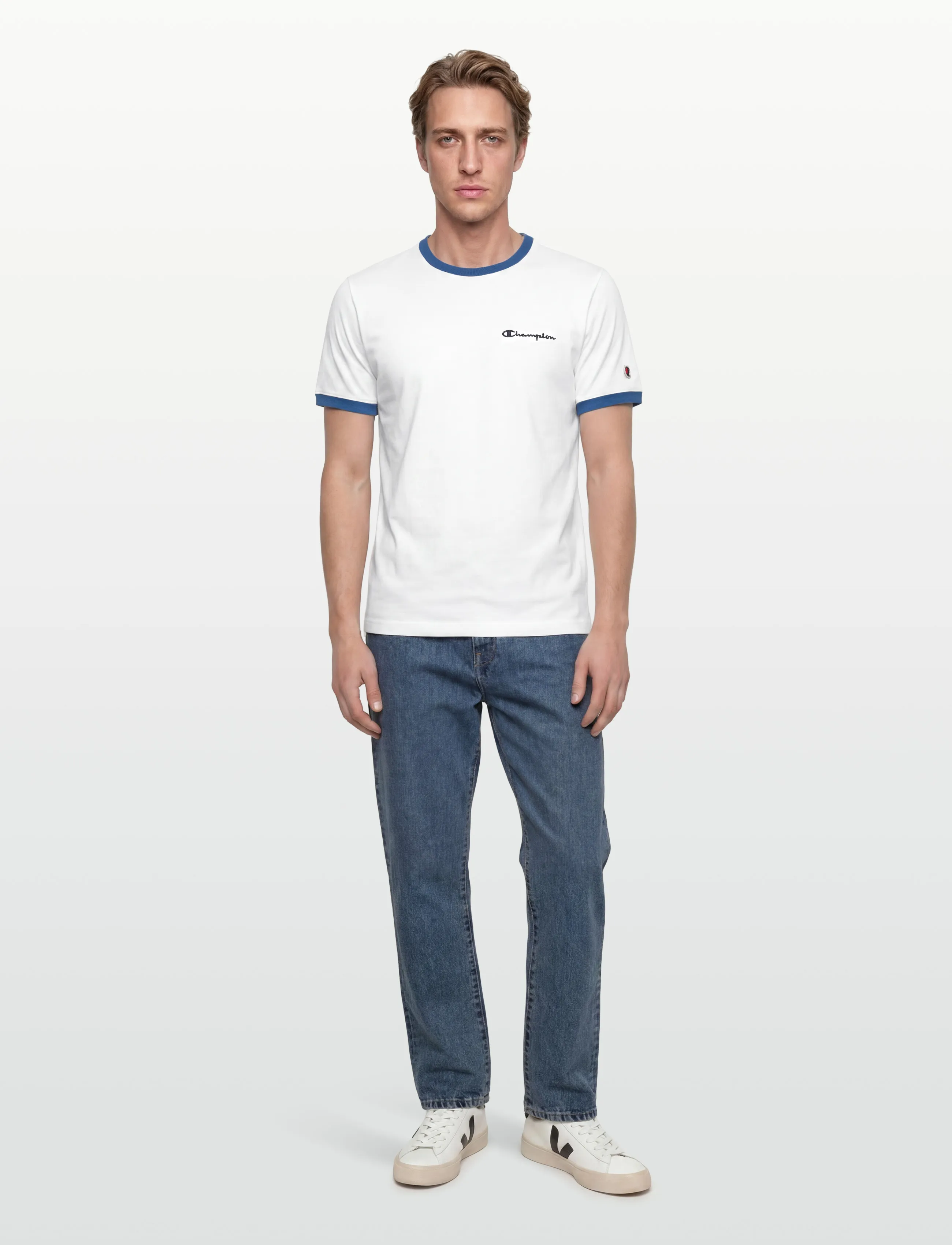 Champion SS Tee - Toppe & T-shirts - WW007-WHT/SRS / white