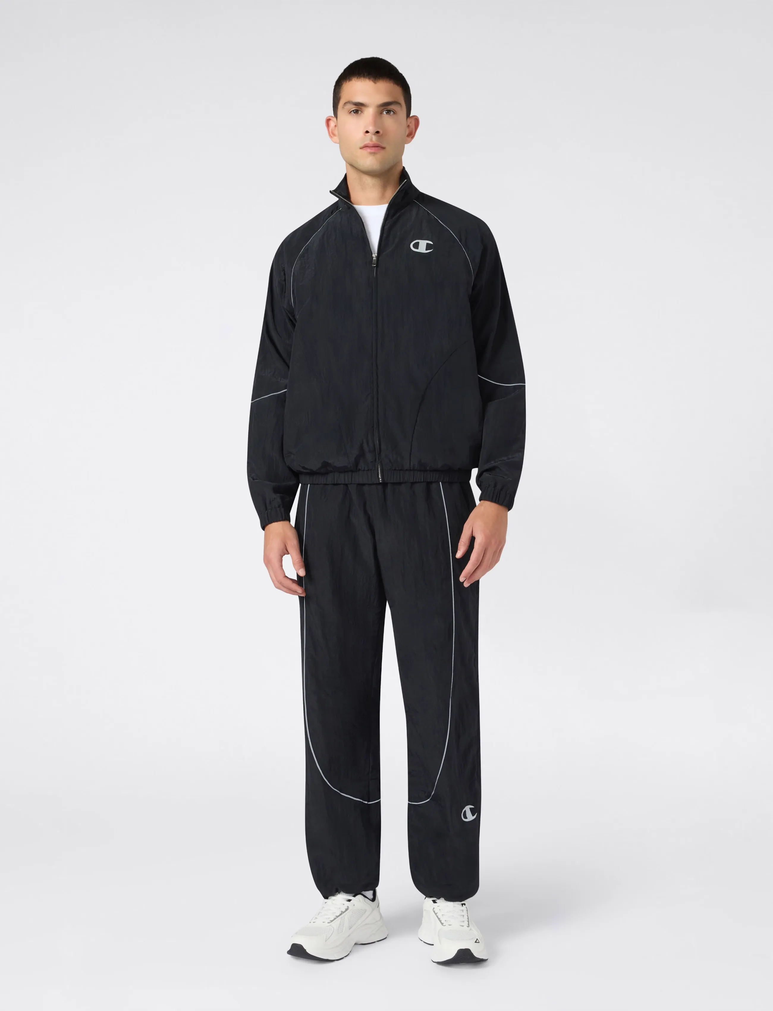 Champion Full Zip Top, L, Black, Sport Jackets > Sport Training Jackets, Herre