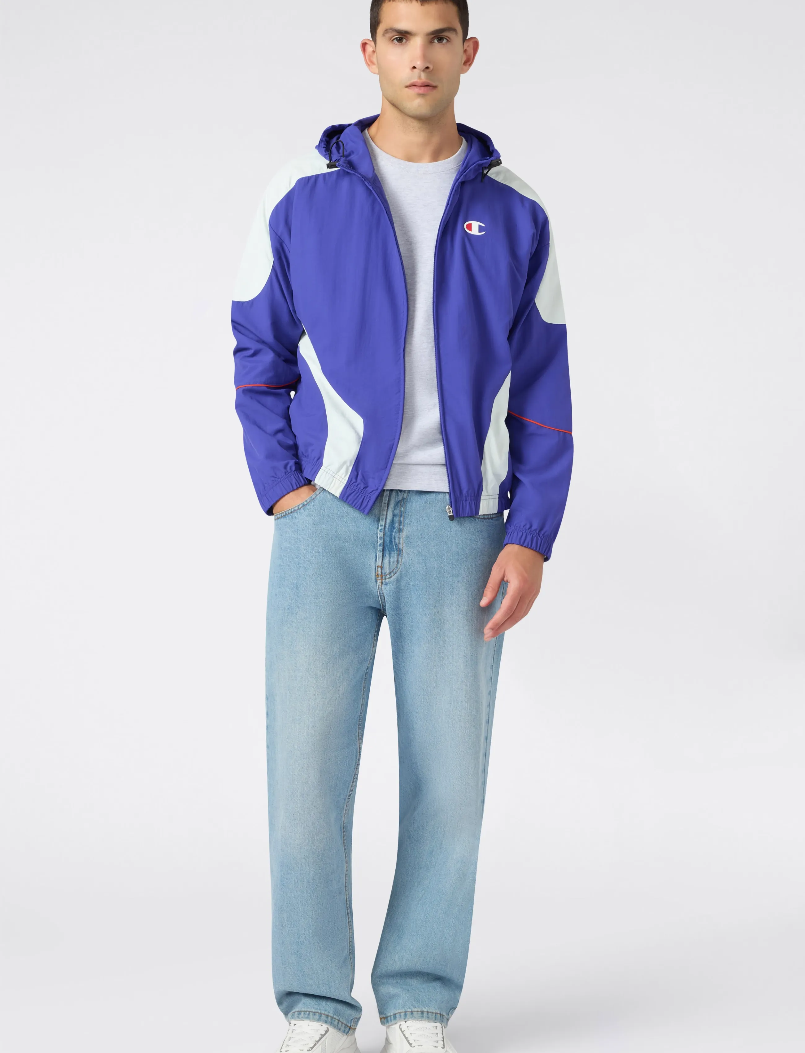 Champion Hooded Full Zip Top, XL, Blue, Sport Jackets > Sport Casual Jackets, Herre