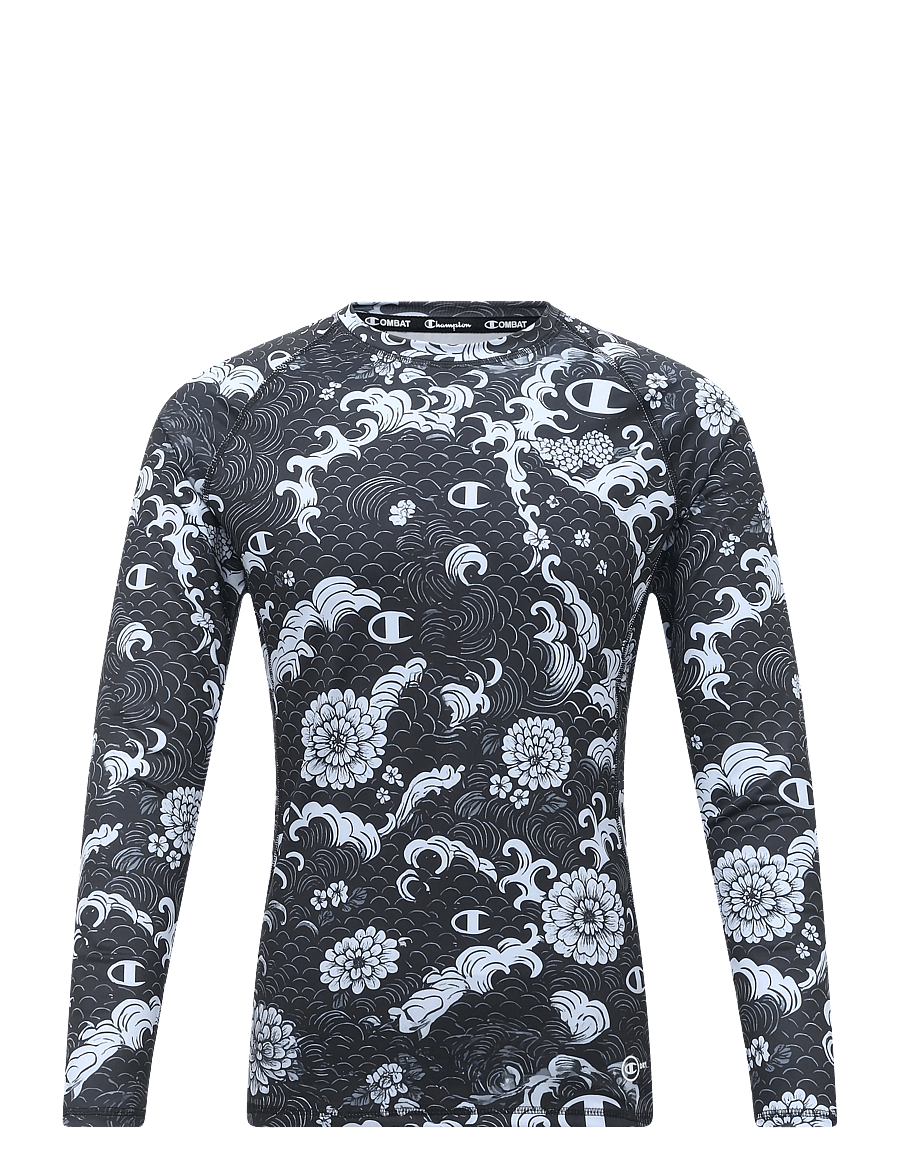 Champion - Long Sleeve Crewneck T-Shirt - funktionsunterwäsche - oberteile - kl001-nbk/allover - 1