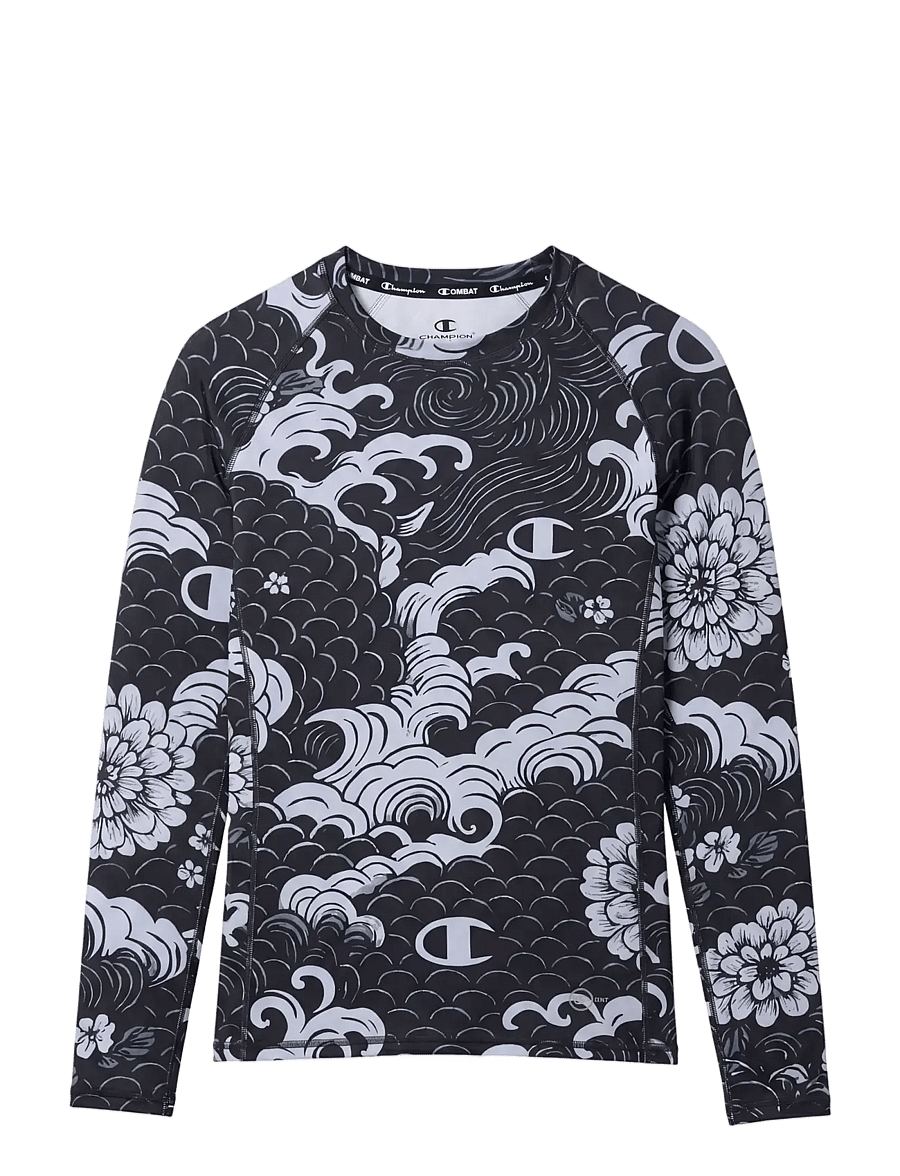 Champion - Long Sleeve Crewneck T-Shirt - baselayer overdele - kl001-nbk/allover - 1