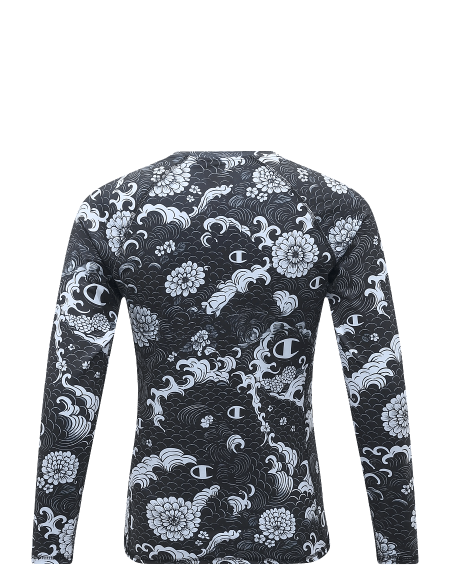 Champion - Long Sleeve Crewneck T-Shirt - funktionsunterwäsche - oberteile - kl001-nbk/allover - 2