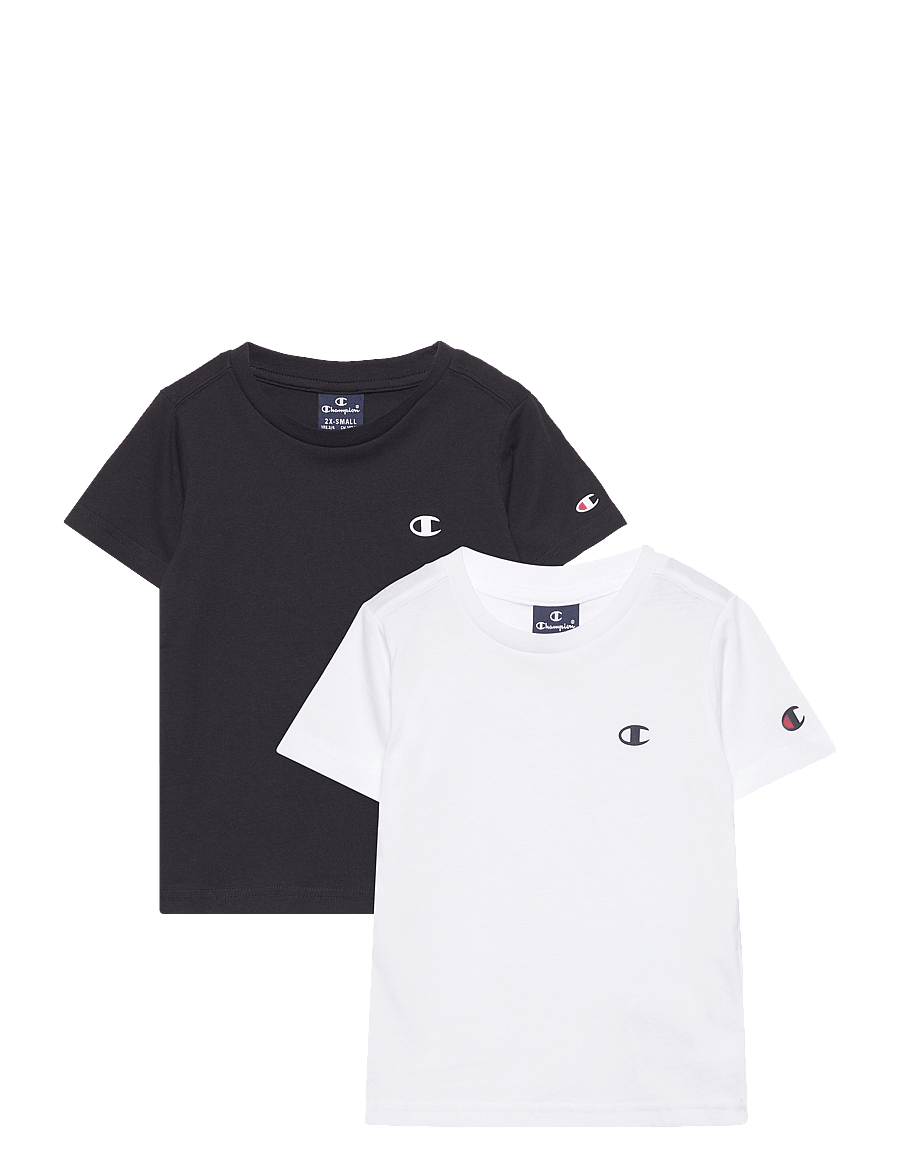 Champion - 2 pack SS Tee - kortärmade t-shirts - ww001-wht/nbk-ns - 1